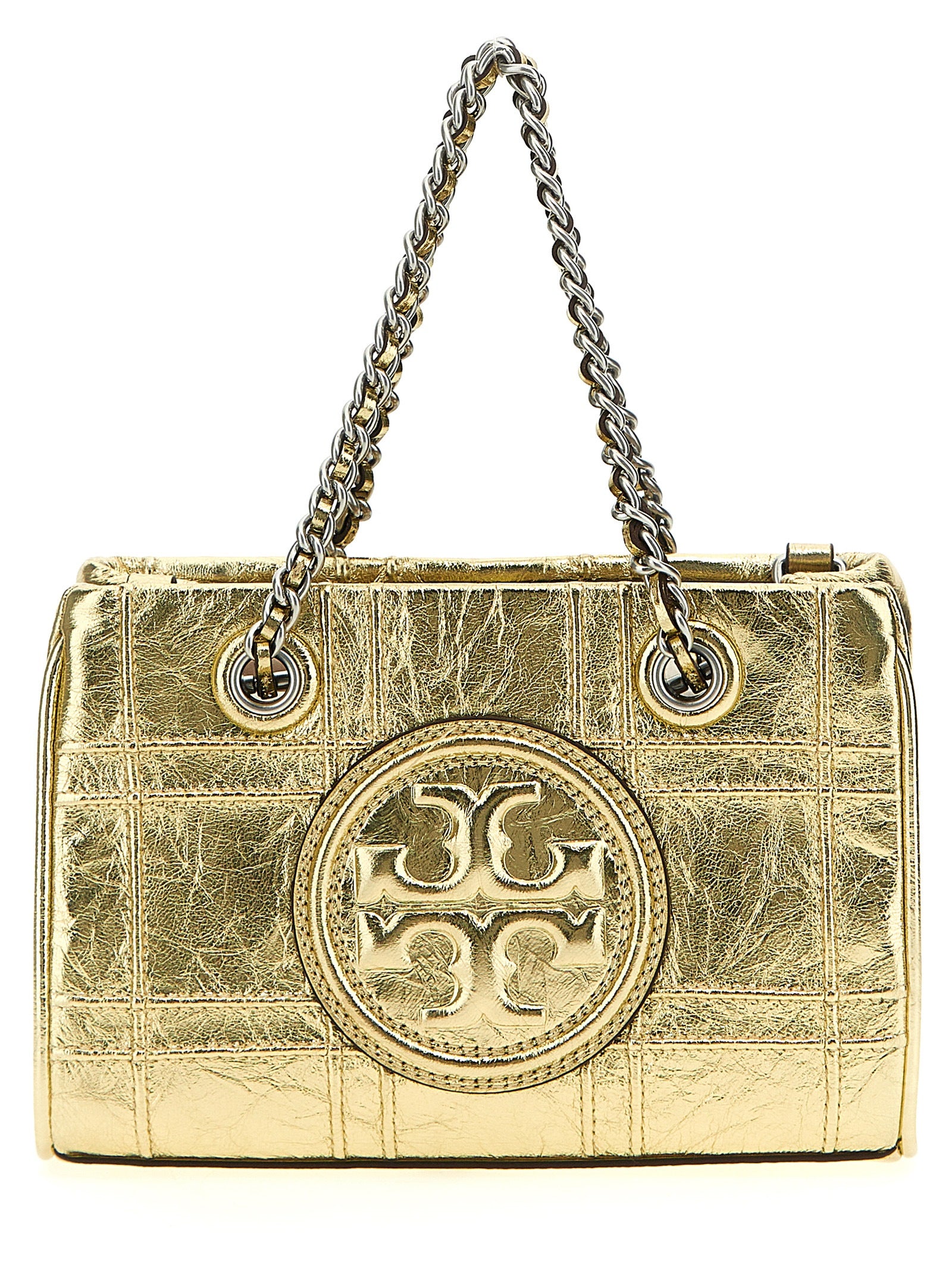 Tory Burch 'Fleming Soft Metallic Quilt Mini' Handbag