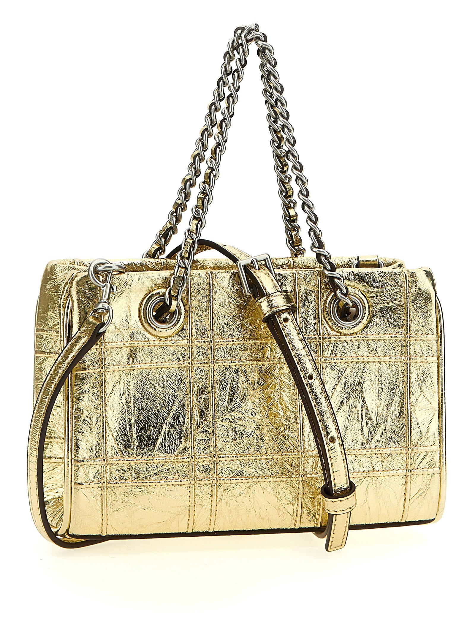 Tory Burch 'Fleming Soft Metallic Quilt Mini' Handbag