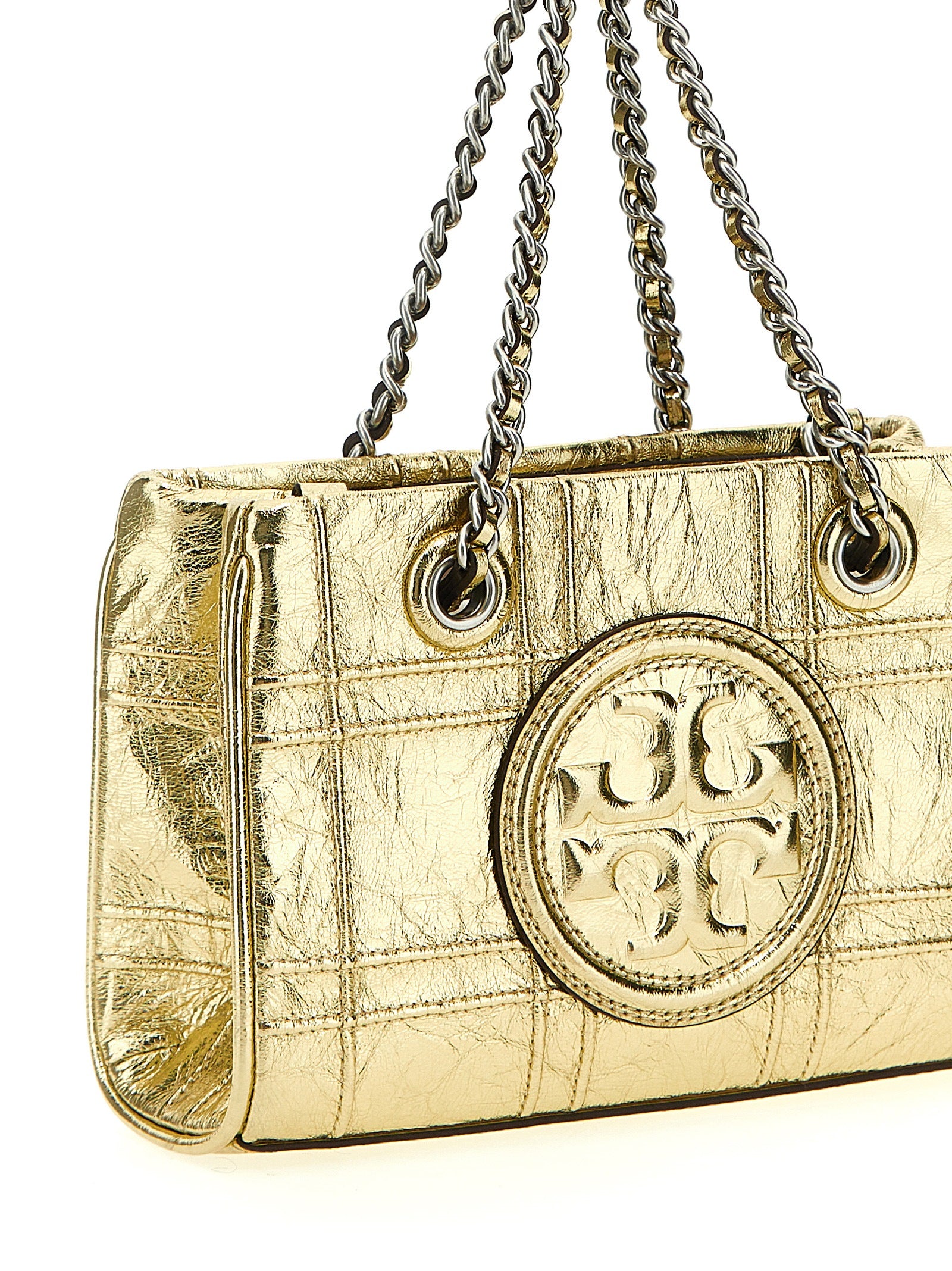 Tory Burch 'Fleming Soft Metallic Quilt Mini' Handbag