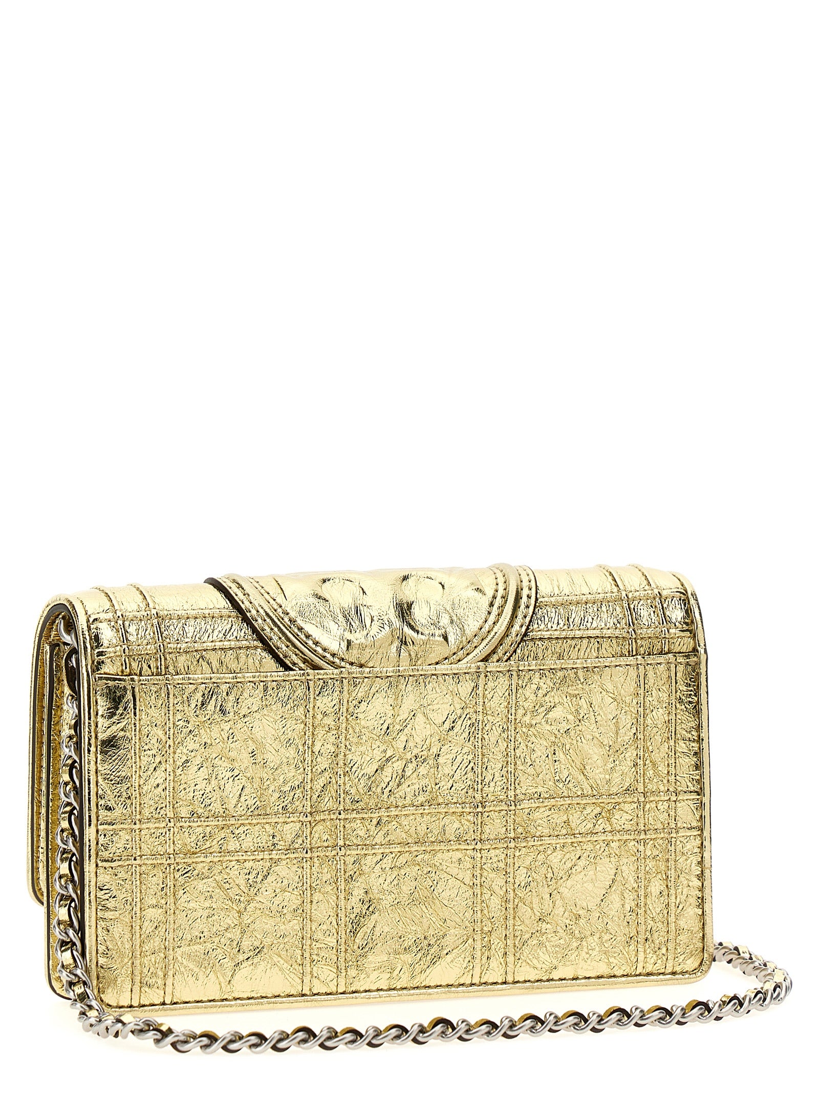 Tory Burch 'Fleming Soft Metallic Square Quilt' Wallet