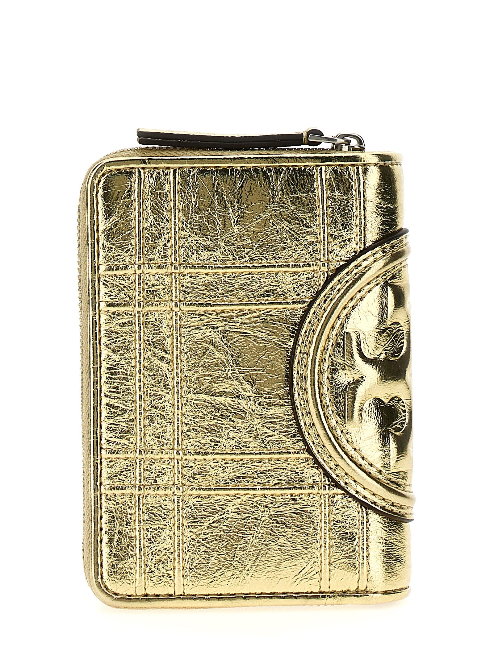 Tory Burch 'Fleming Soft Metallic Square Quilt' Wallet