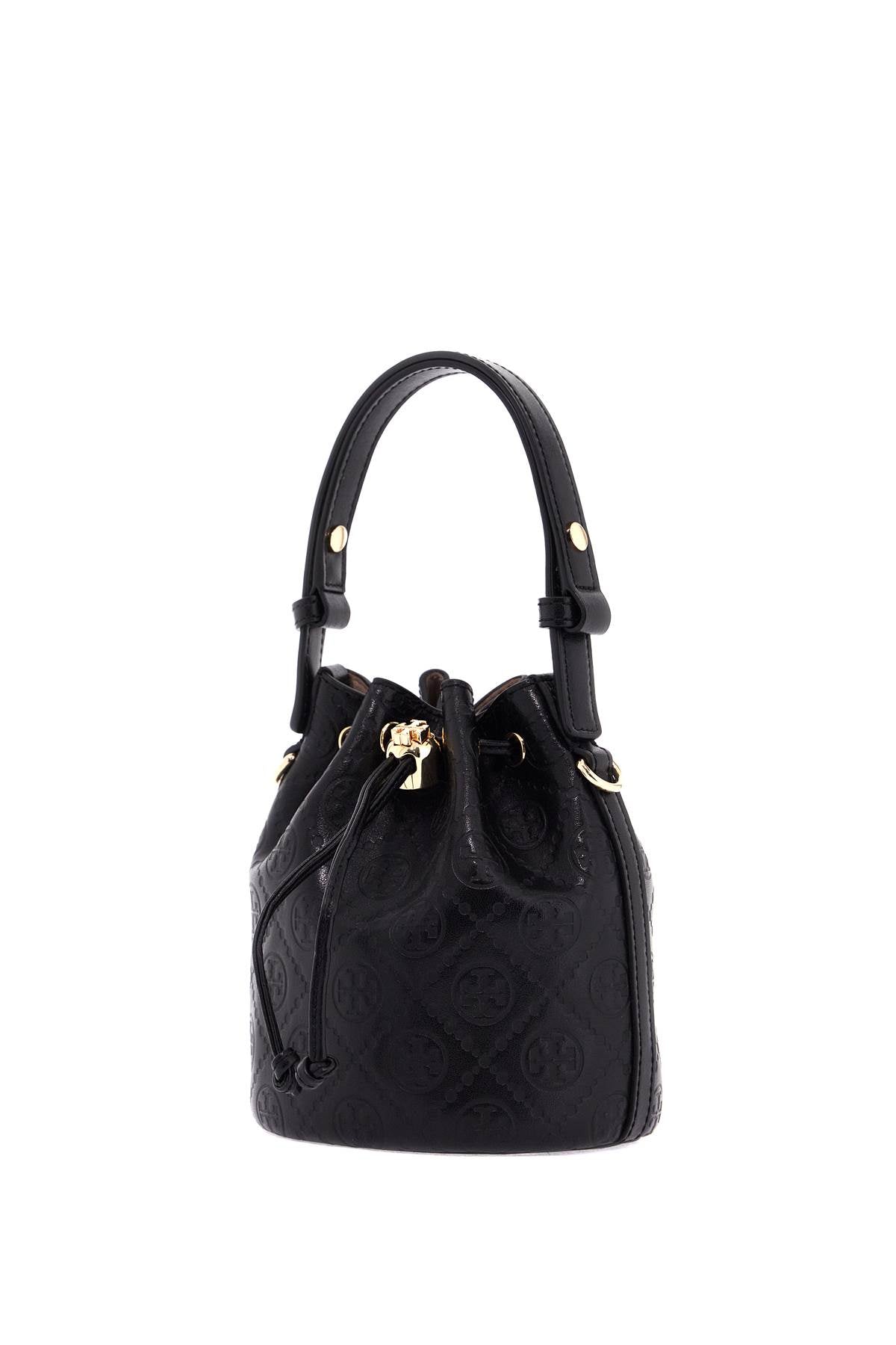 Tory Burch Mini T Monogram Leather Bucket Bag