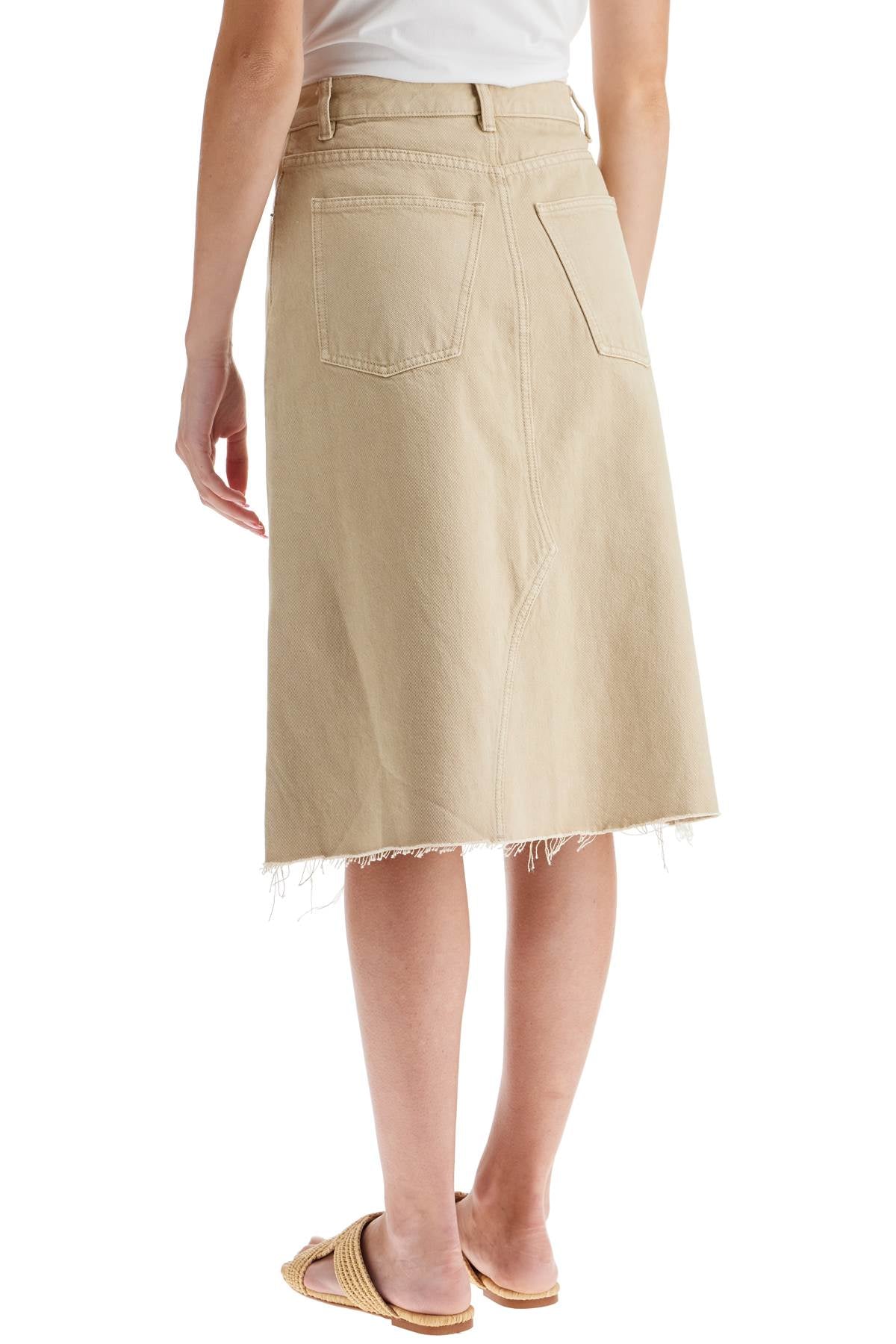 Tory Burch Denim Trapeze Skirt With