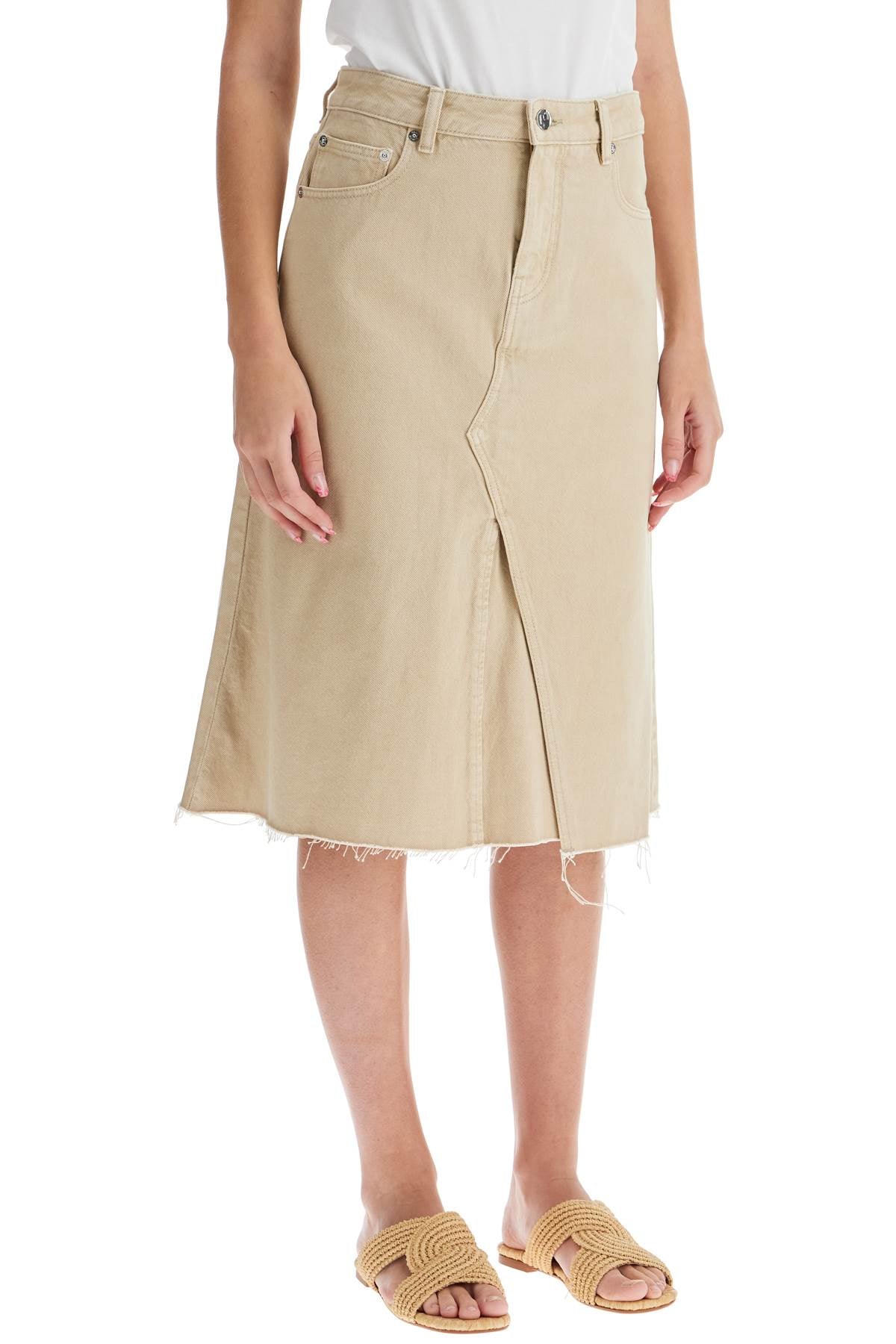 Tory Burch Denim Trapeze Skirt With