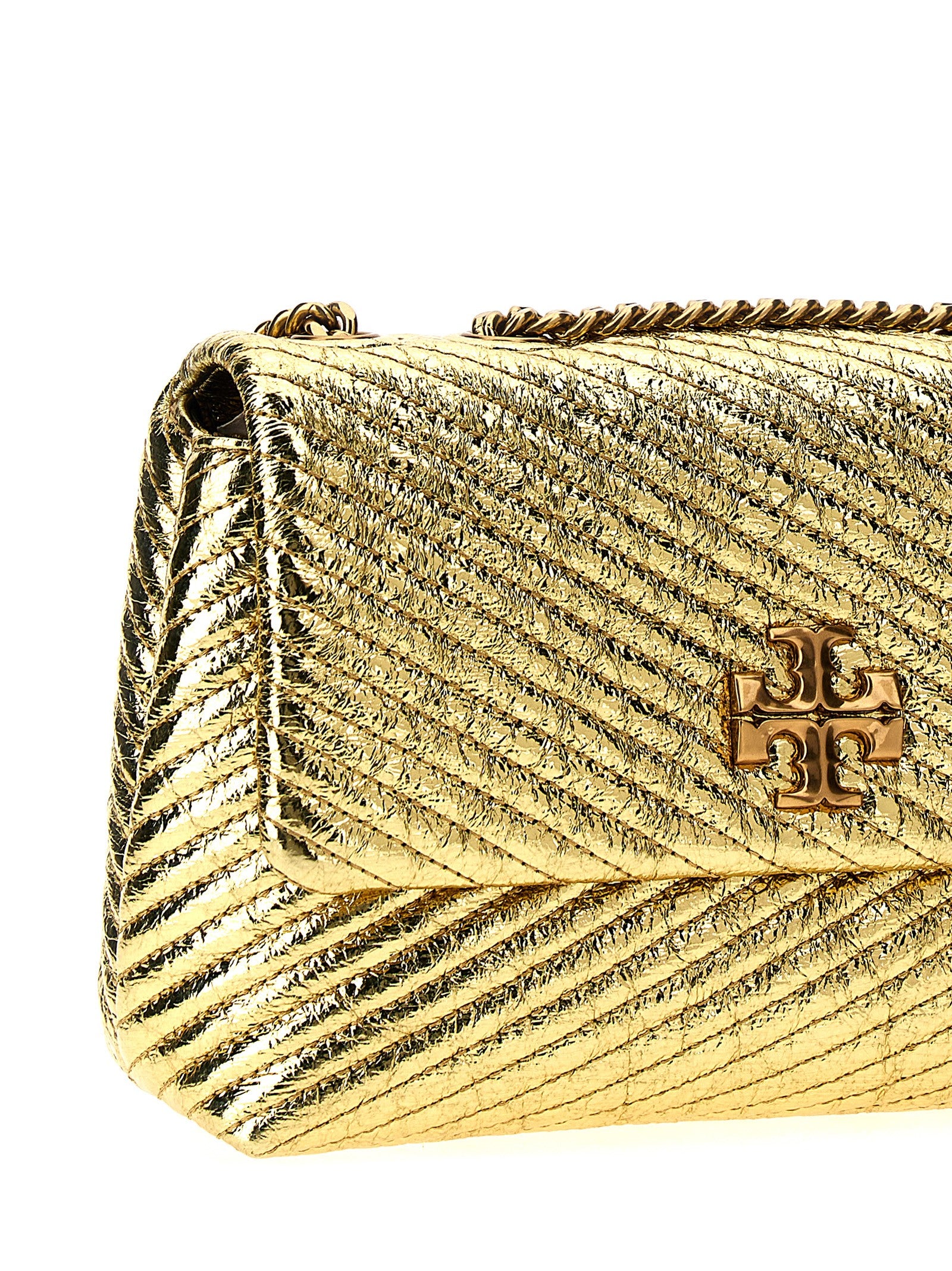 Tory Burch 'Kira Metallic Moto Quilt Small' Shoulder Bag