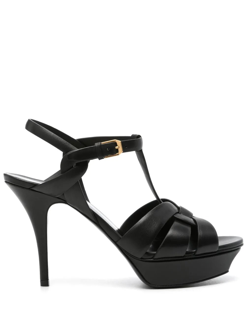 Saint Laurent Tribute Platform Sandals In Smooth Leather