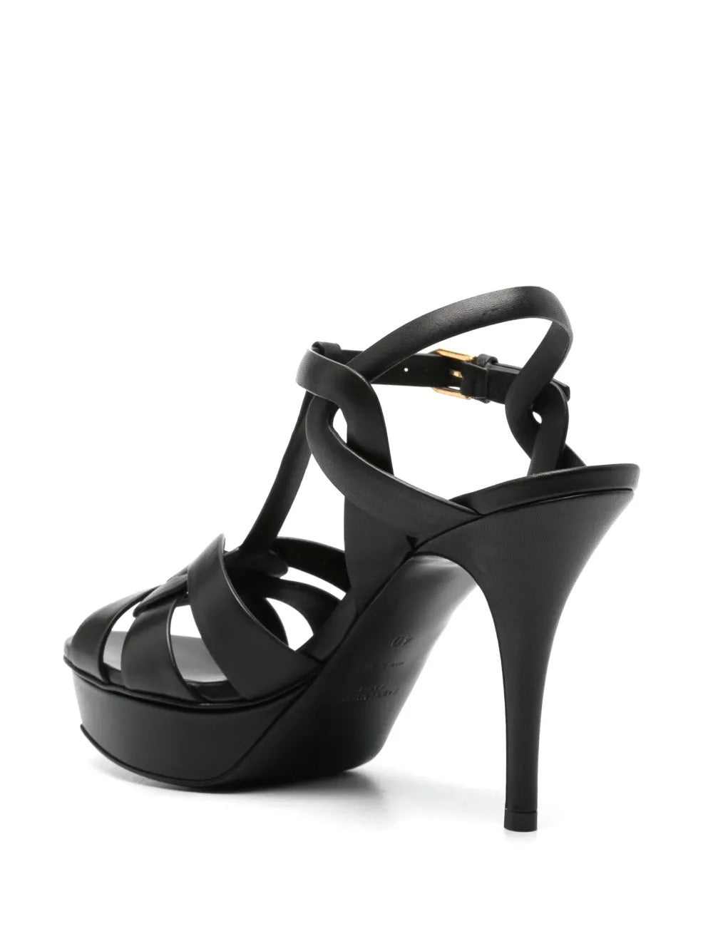 Saint Laurent Tribute Platform Sandals In Smooth Leather