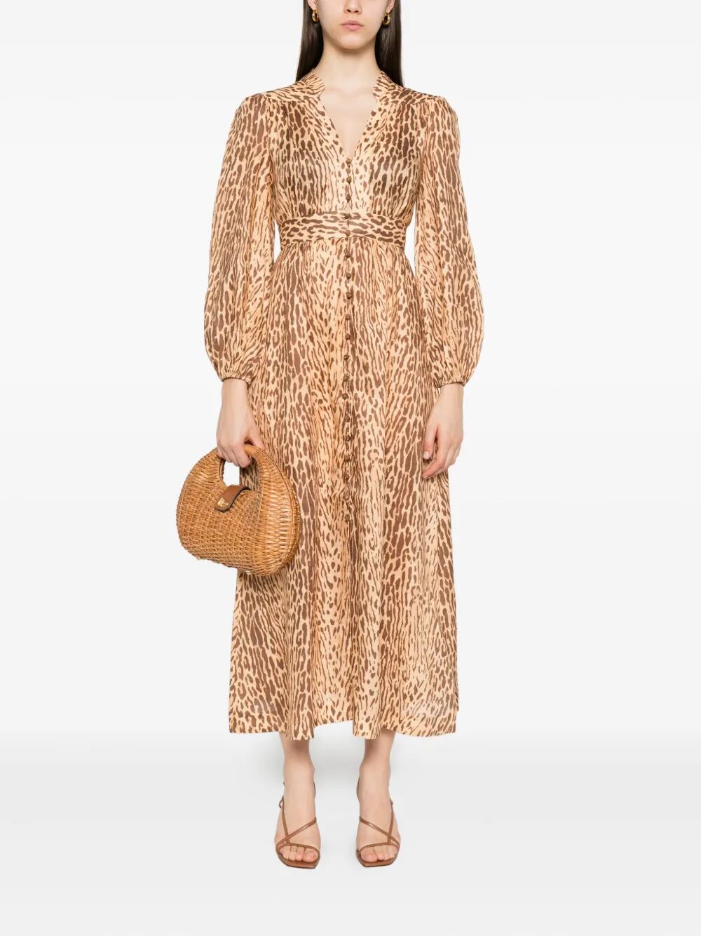 Zimmermann Cascadian Plunge Midi Dress