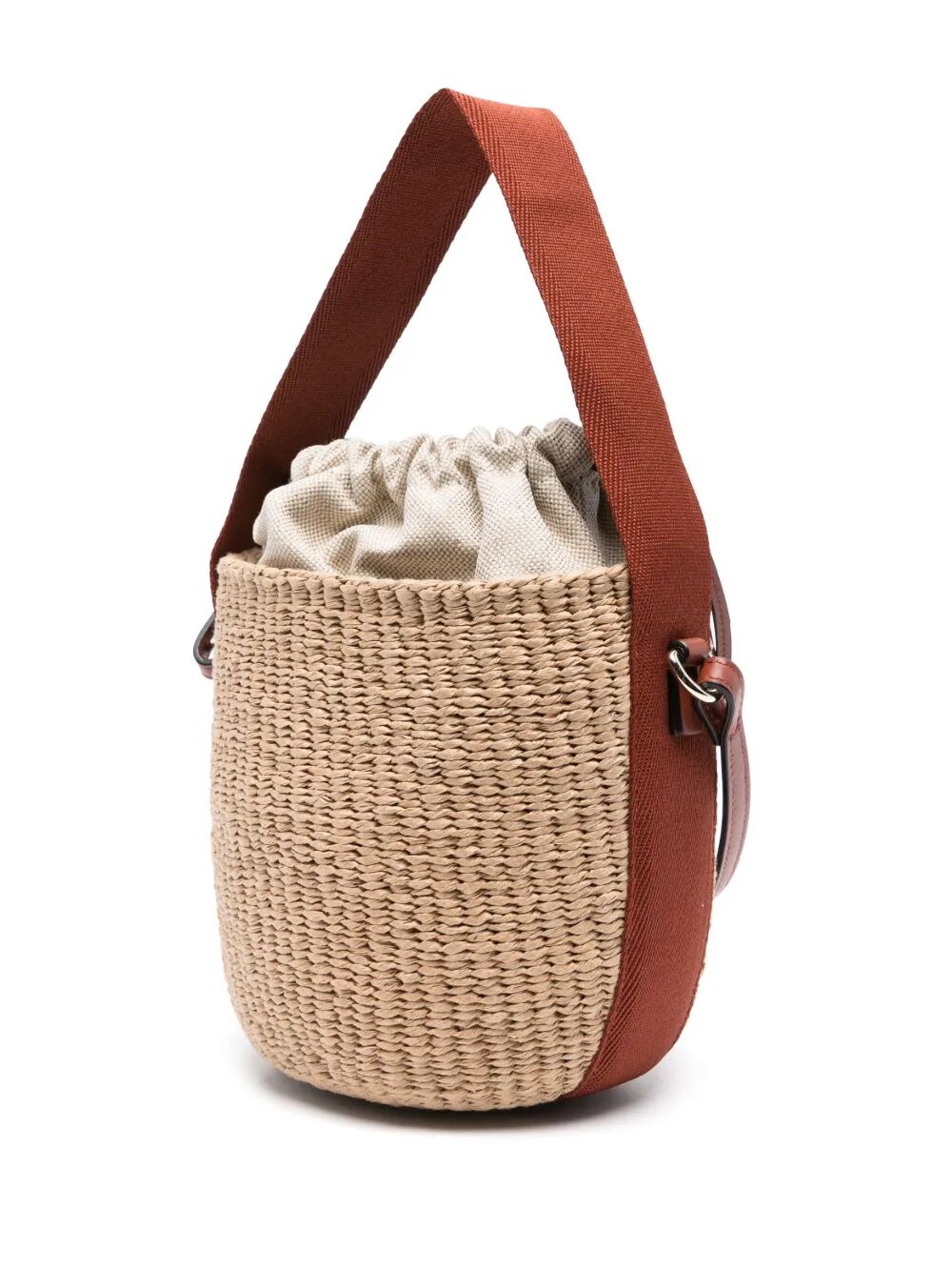 Chloé Small Horse Medal Natural Fibers Basket Bag