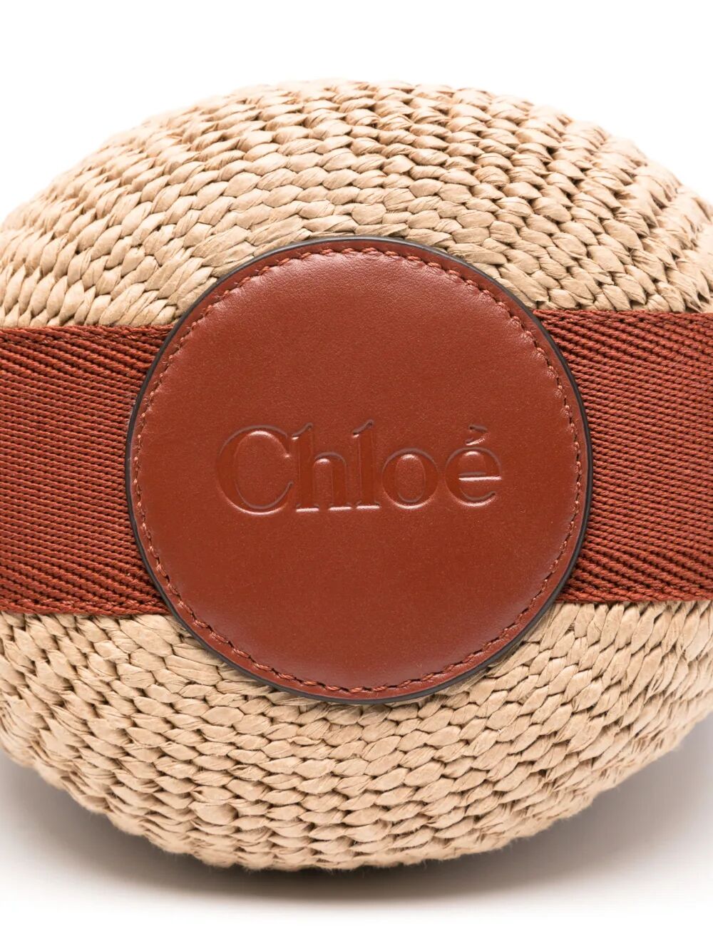 Chloé Small Horse Medal Natural Fibers Basket Bag