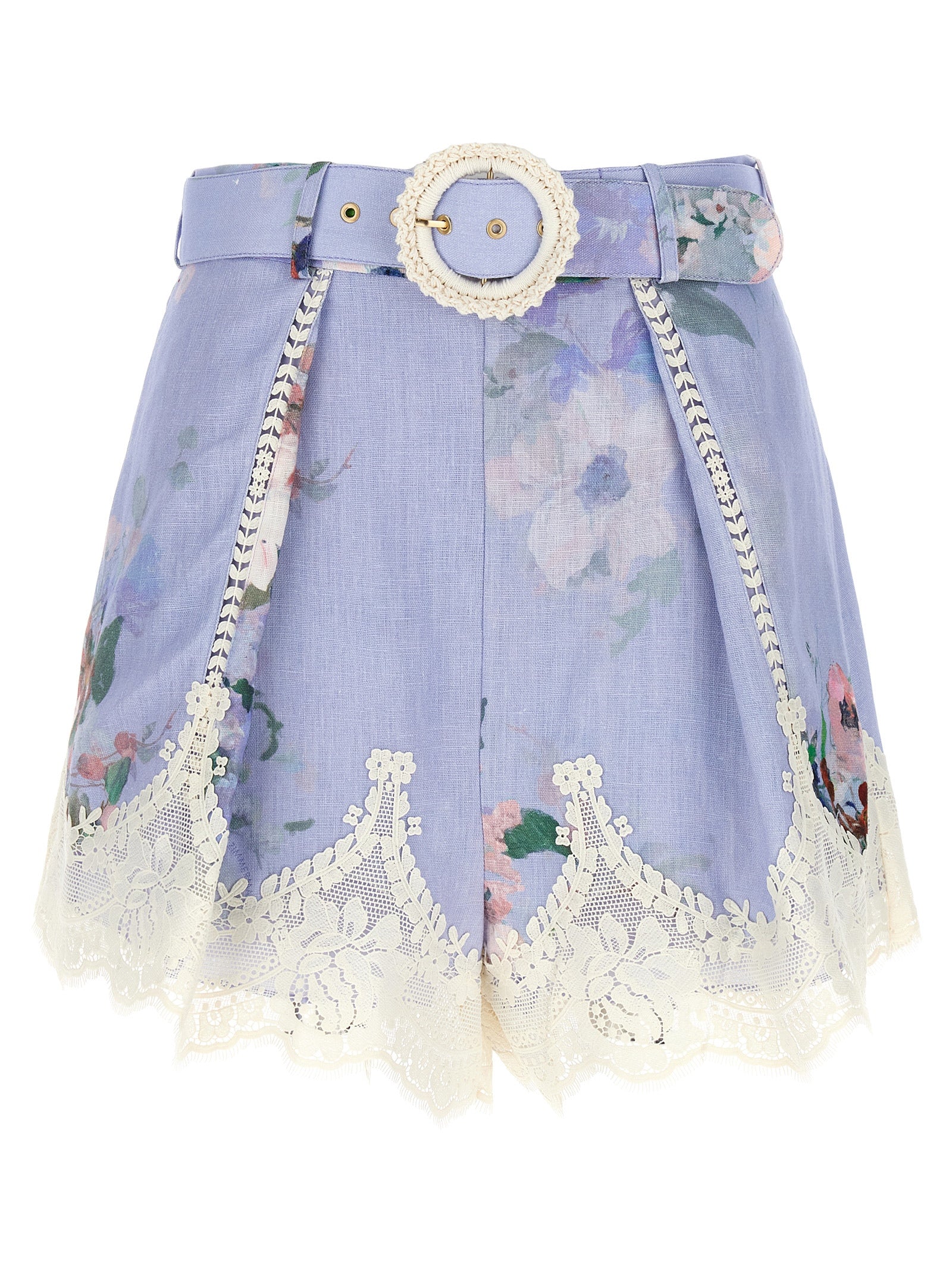 Zimmermann 'Everley Lace Trim Tuck' Shorts