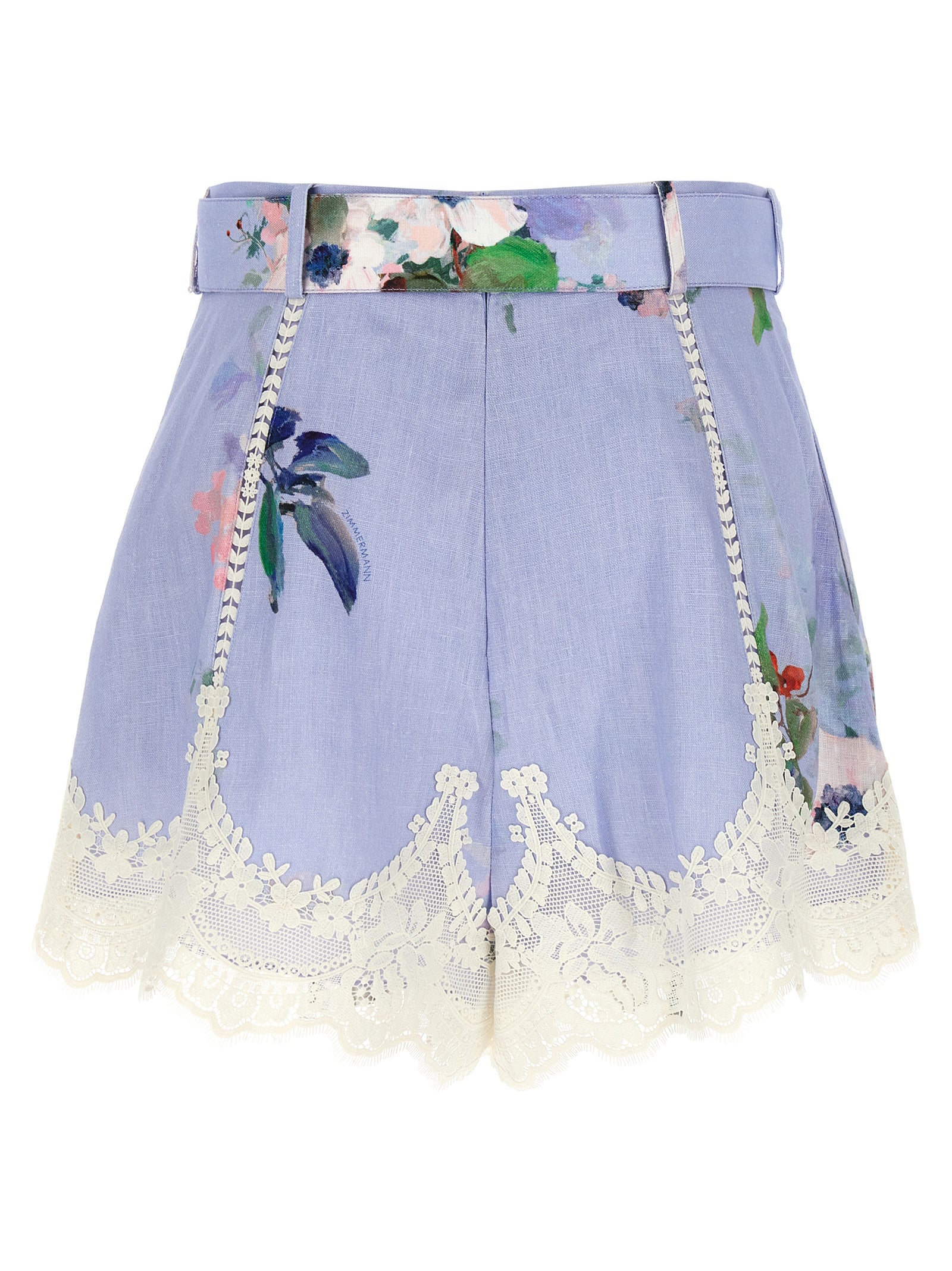 Zimmermann 'Everley Lace Trim Tuck' Shorts