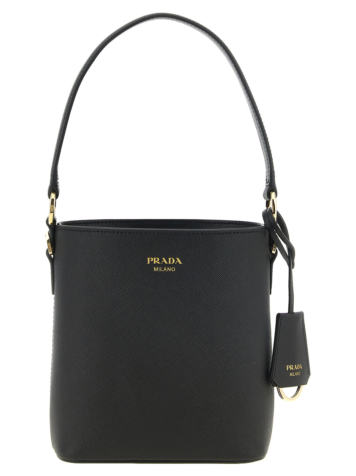 Prada Saffiano Mini Bucket Bag Black