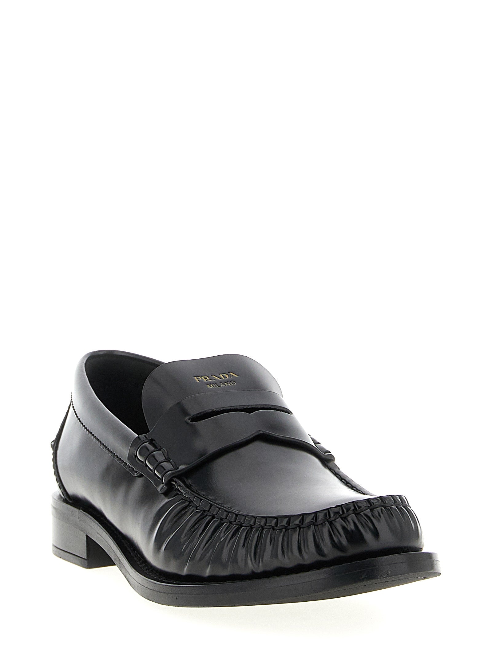 Prada Brushed Leather Loafers