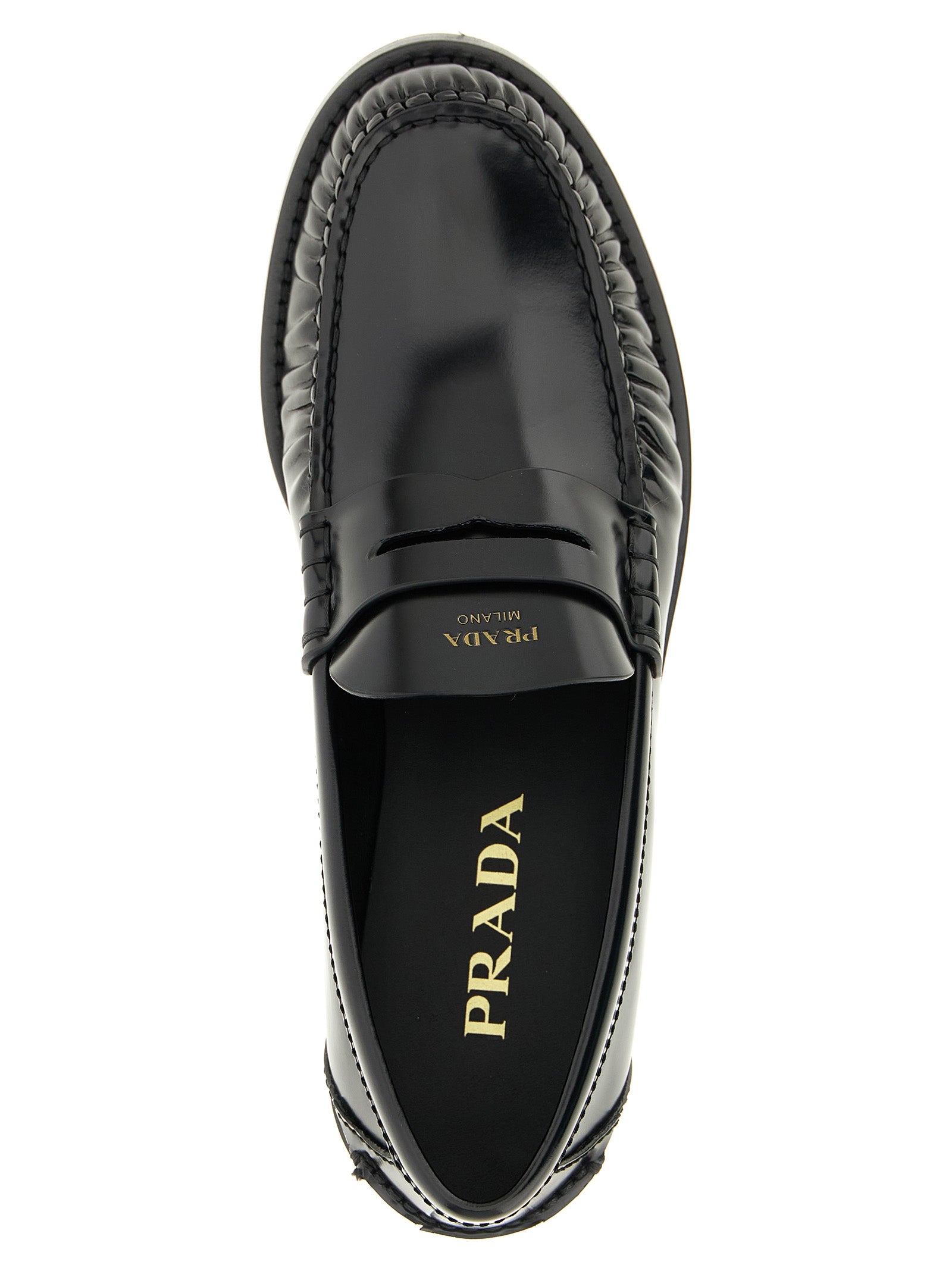 Prada Brushed Leather Loafers
