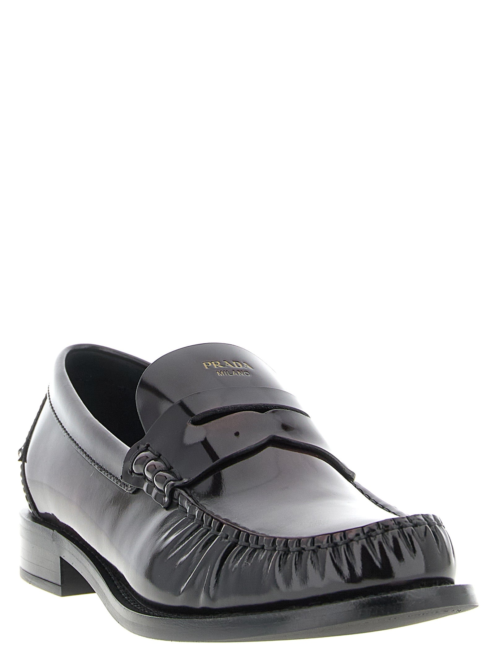 Prada Brushed Leather Loafers
