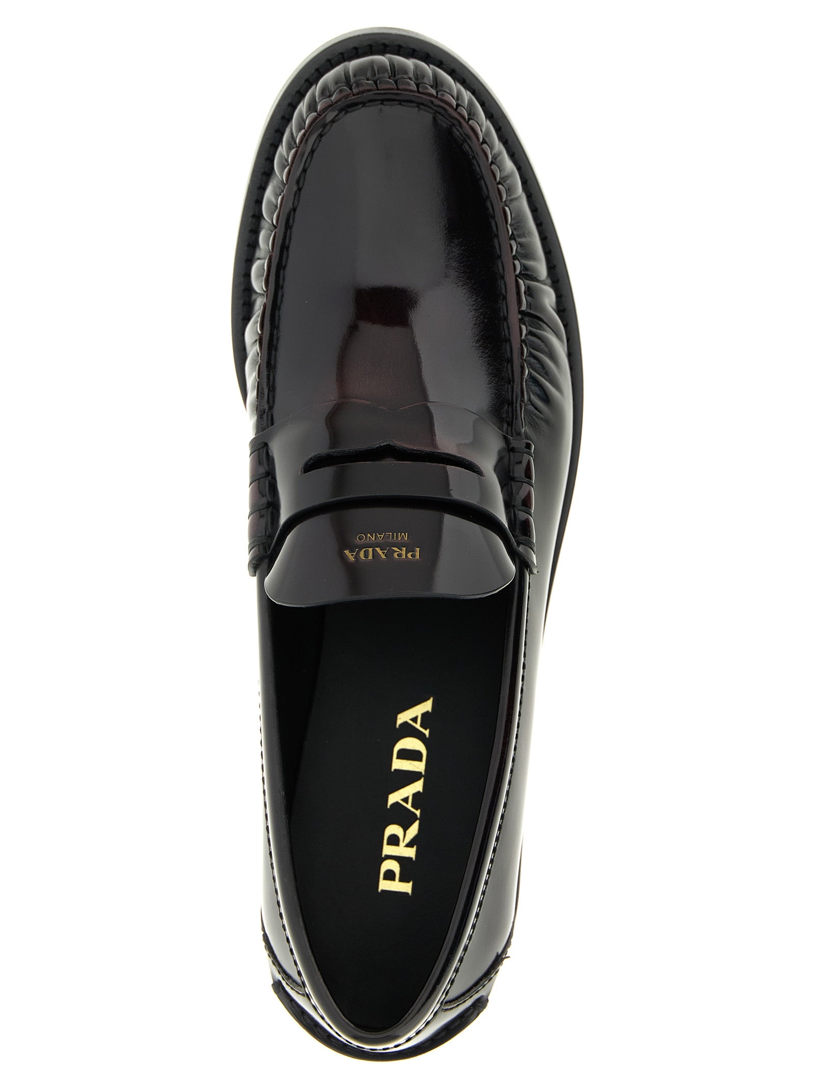 Prada Brushed Leather Loafers