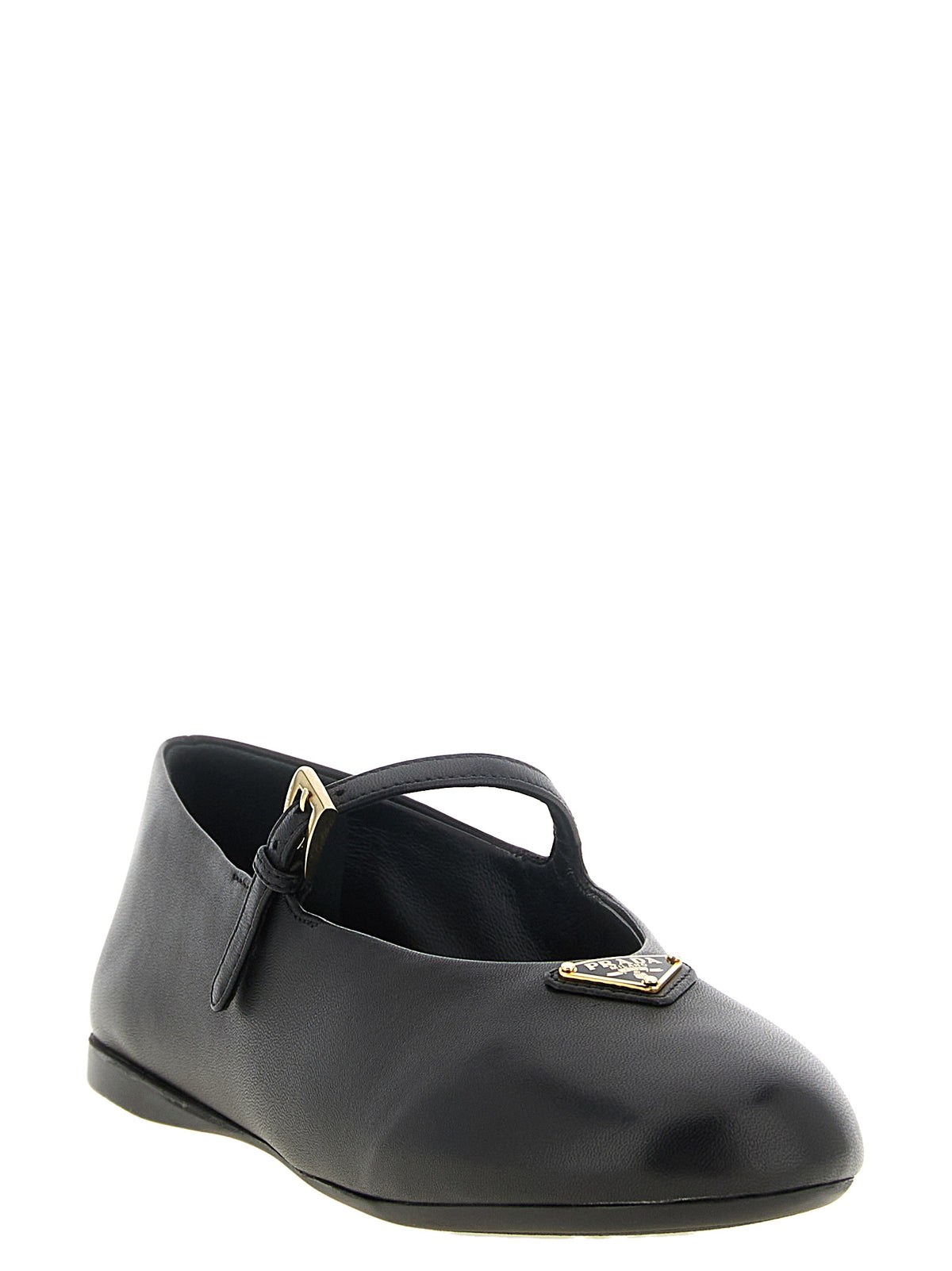 Prada Black Nappa Ballet Flats