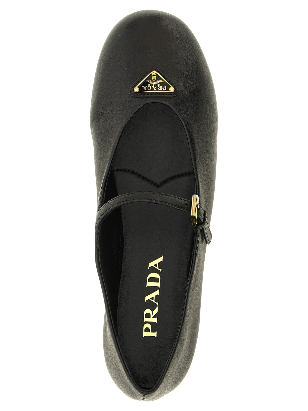 Prada Black Nappa Ballet Flats