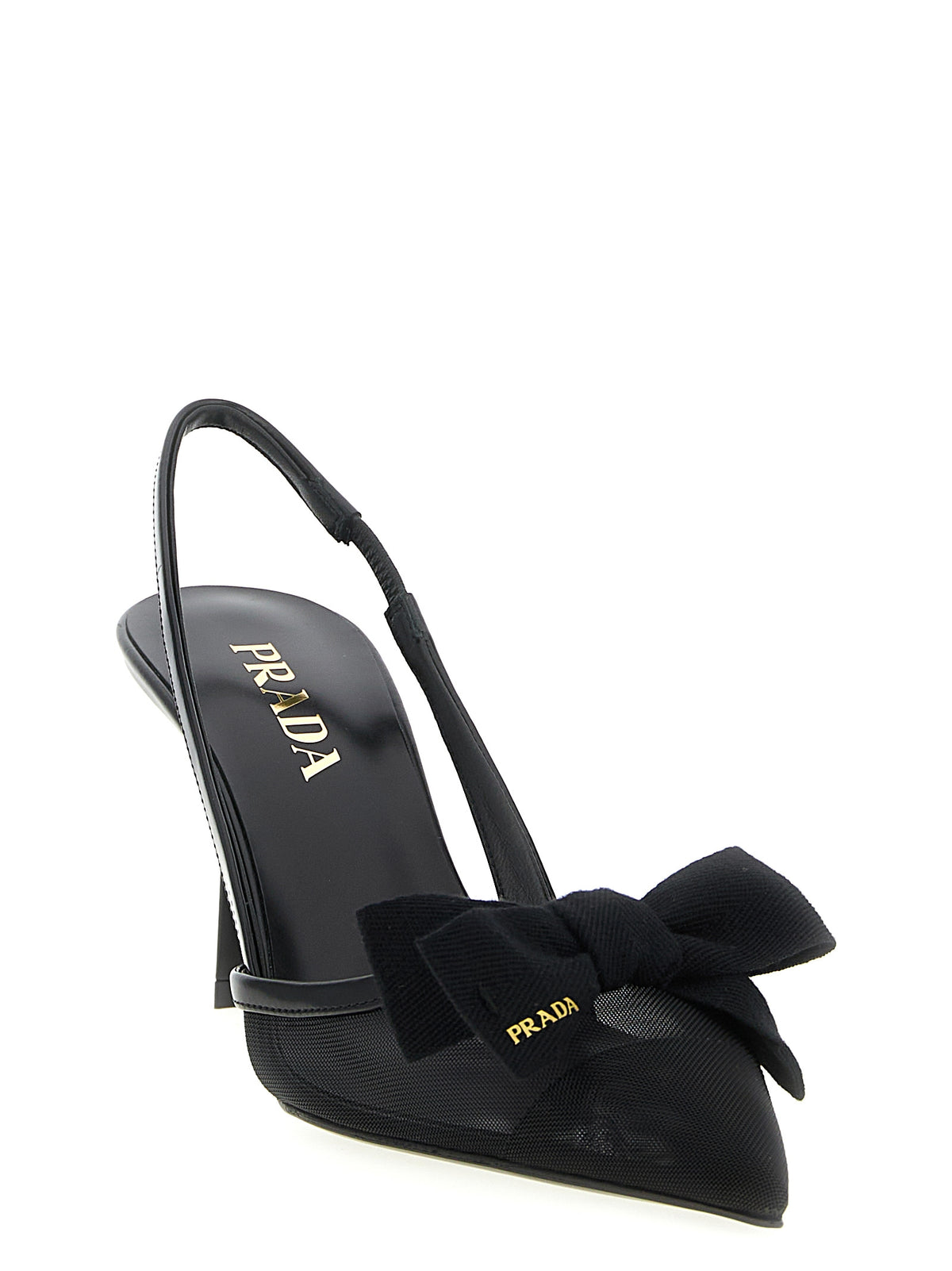 Prada Mesh Slingback With Bow