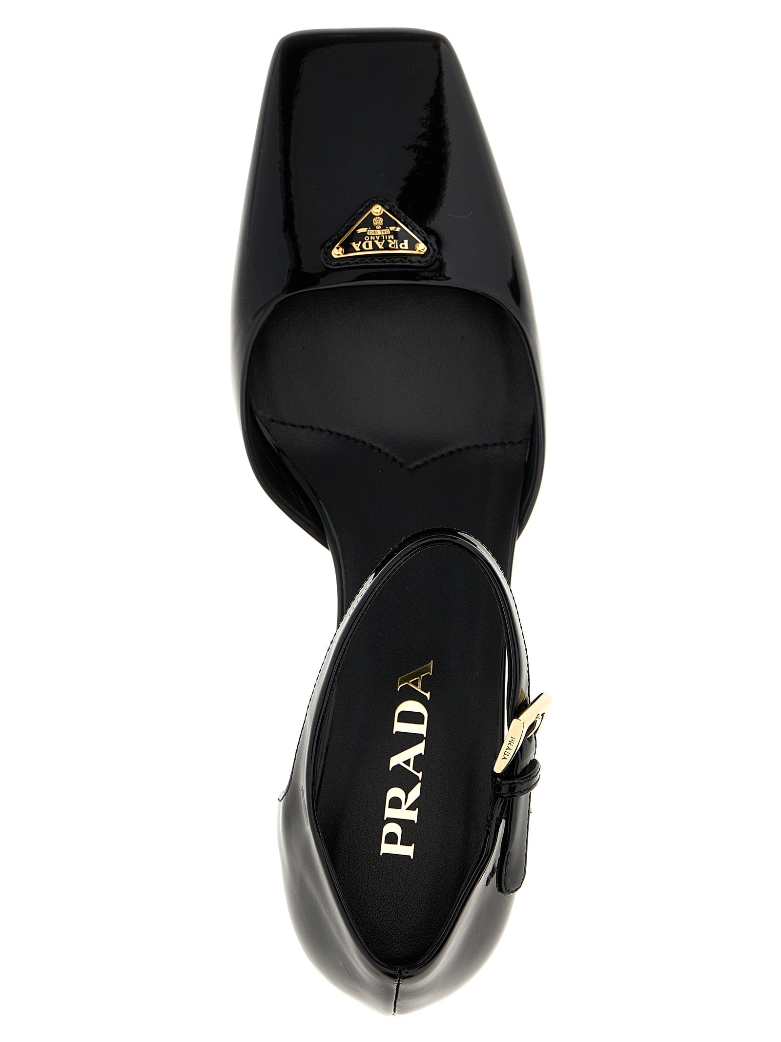 Prada Logo Patent Pumps