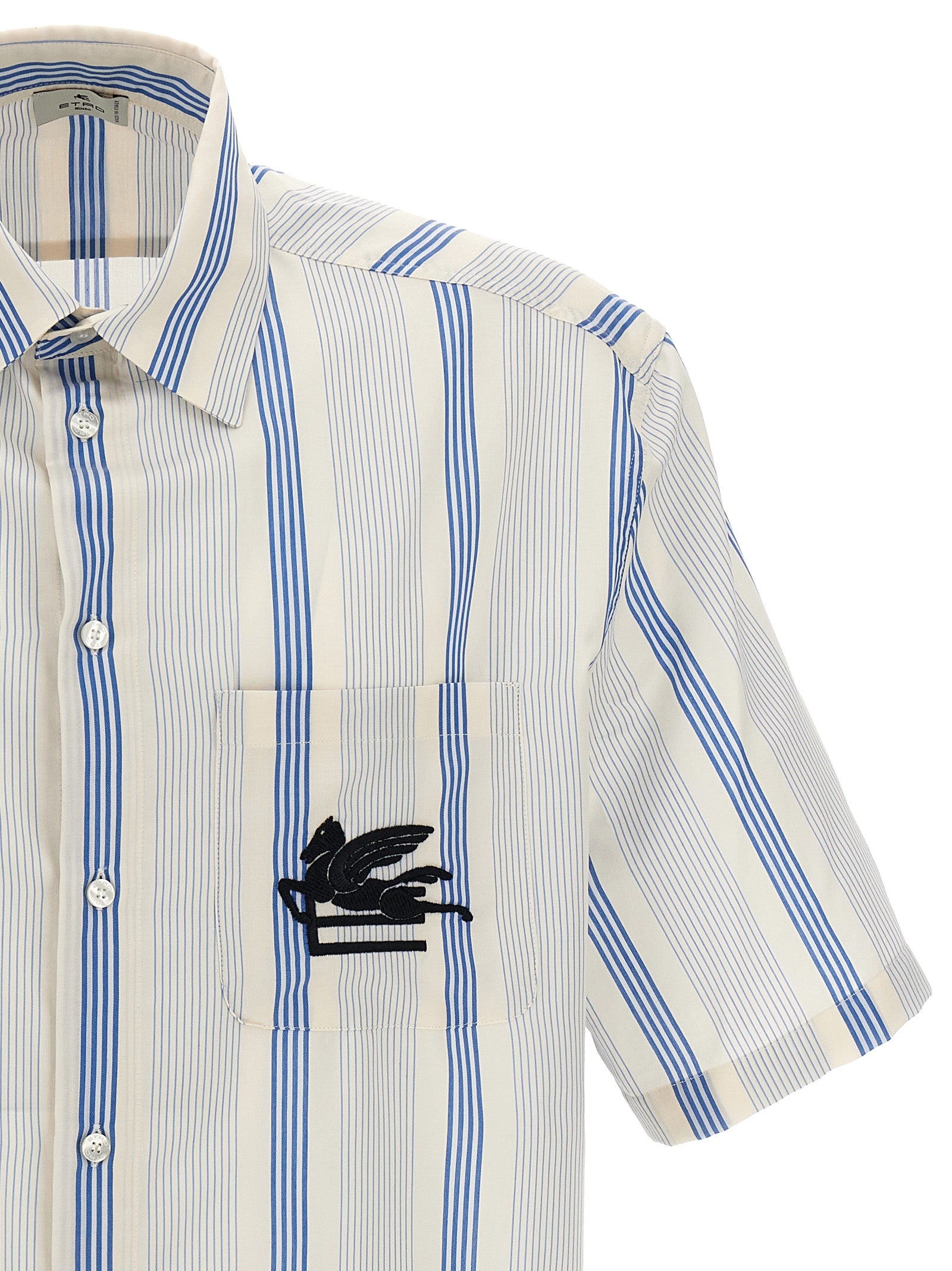 Etro Logo Embroidery Striped Shirt