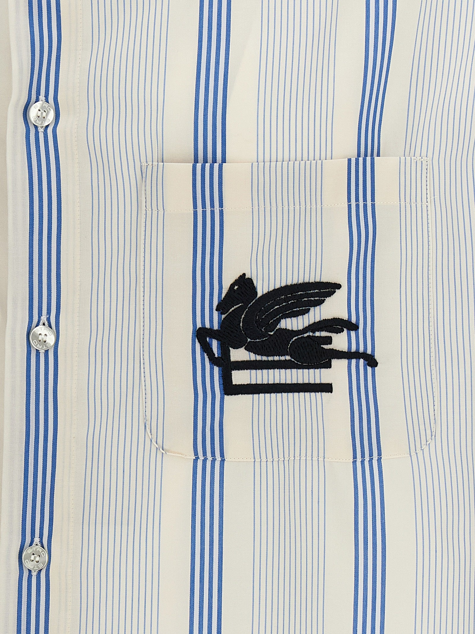 Etro Logo Embroidery Striped Shirt