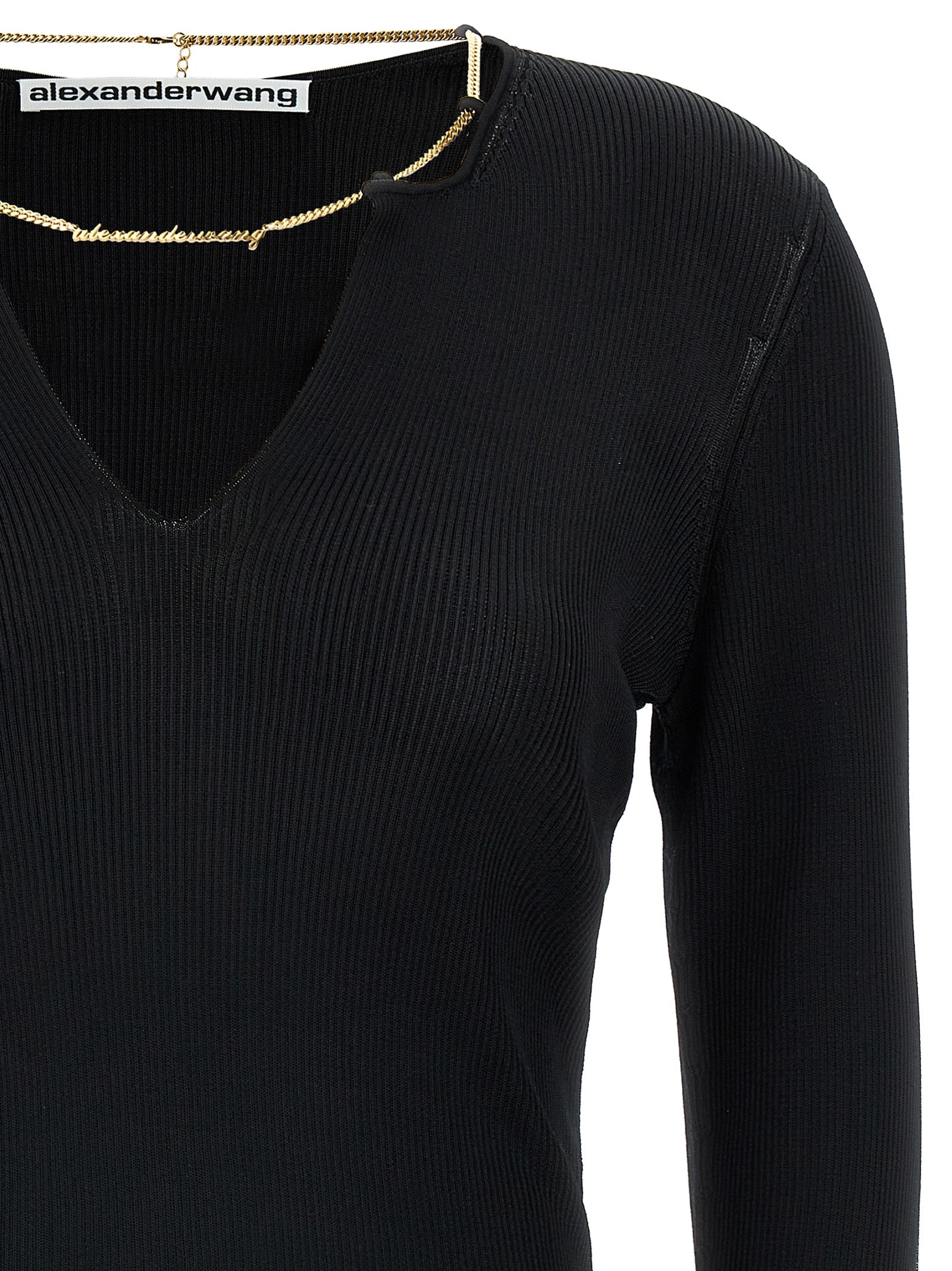 Alexander Wang 'Gold Nameplate Chain' Sweater