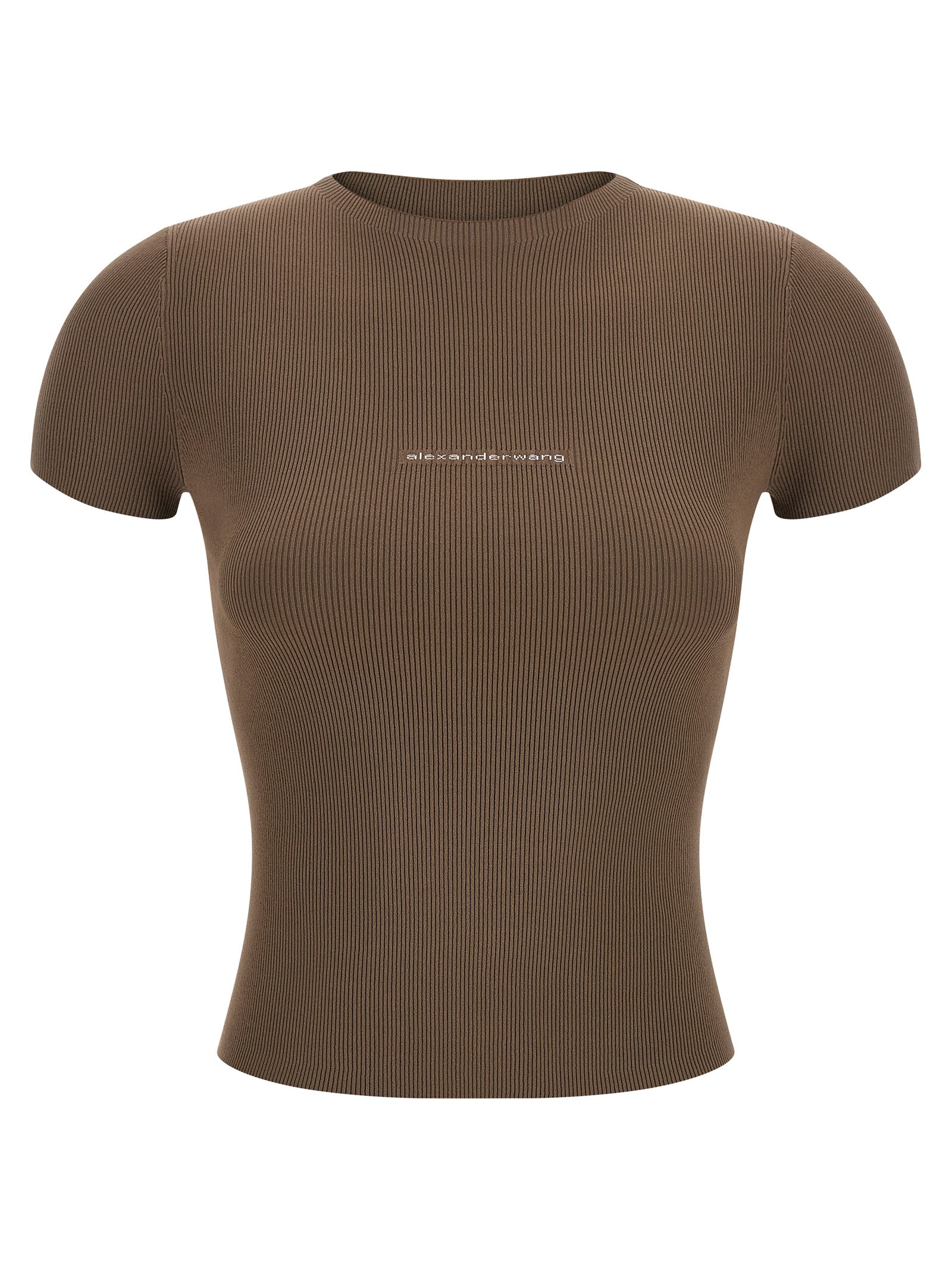 Alexander Wang Ribbed T-Shirt With Logo
