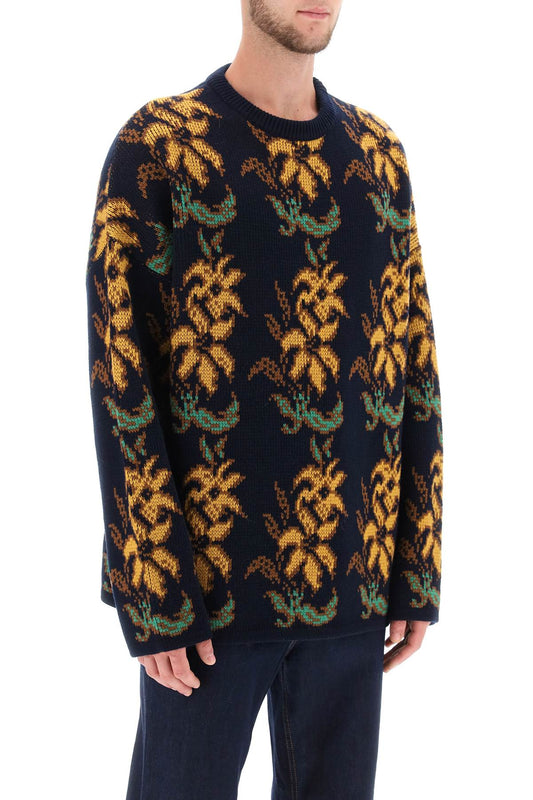 Etro Sweater With Floral Pattern Blue