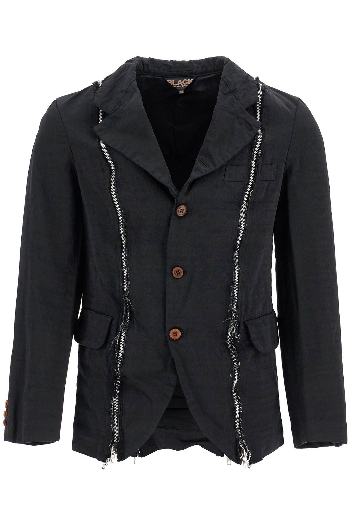 Comme Des Garcons Black Single-Breasted Jacket With Zipper