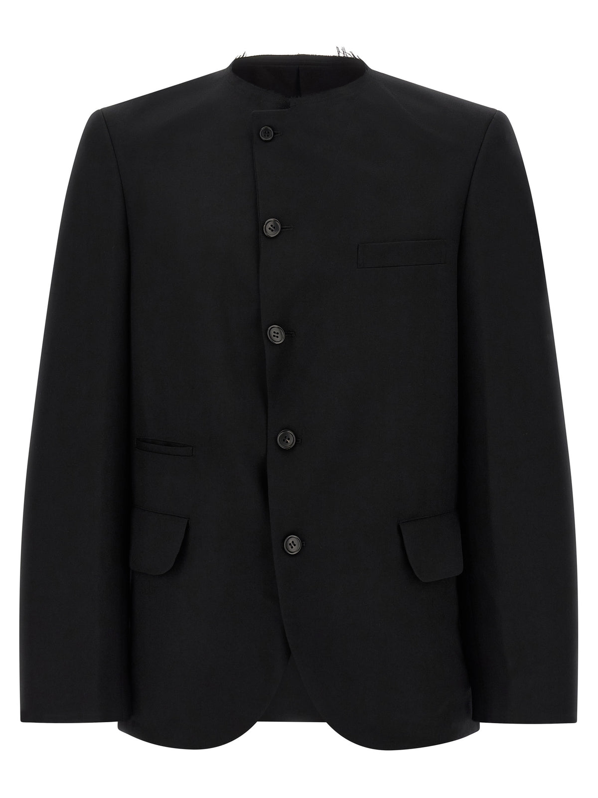 Comme Des Garcons Black Raw Cut Hem Blazer