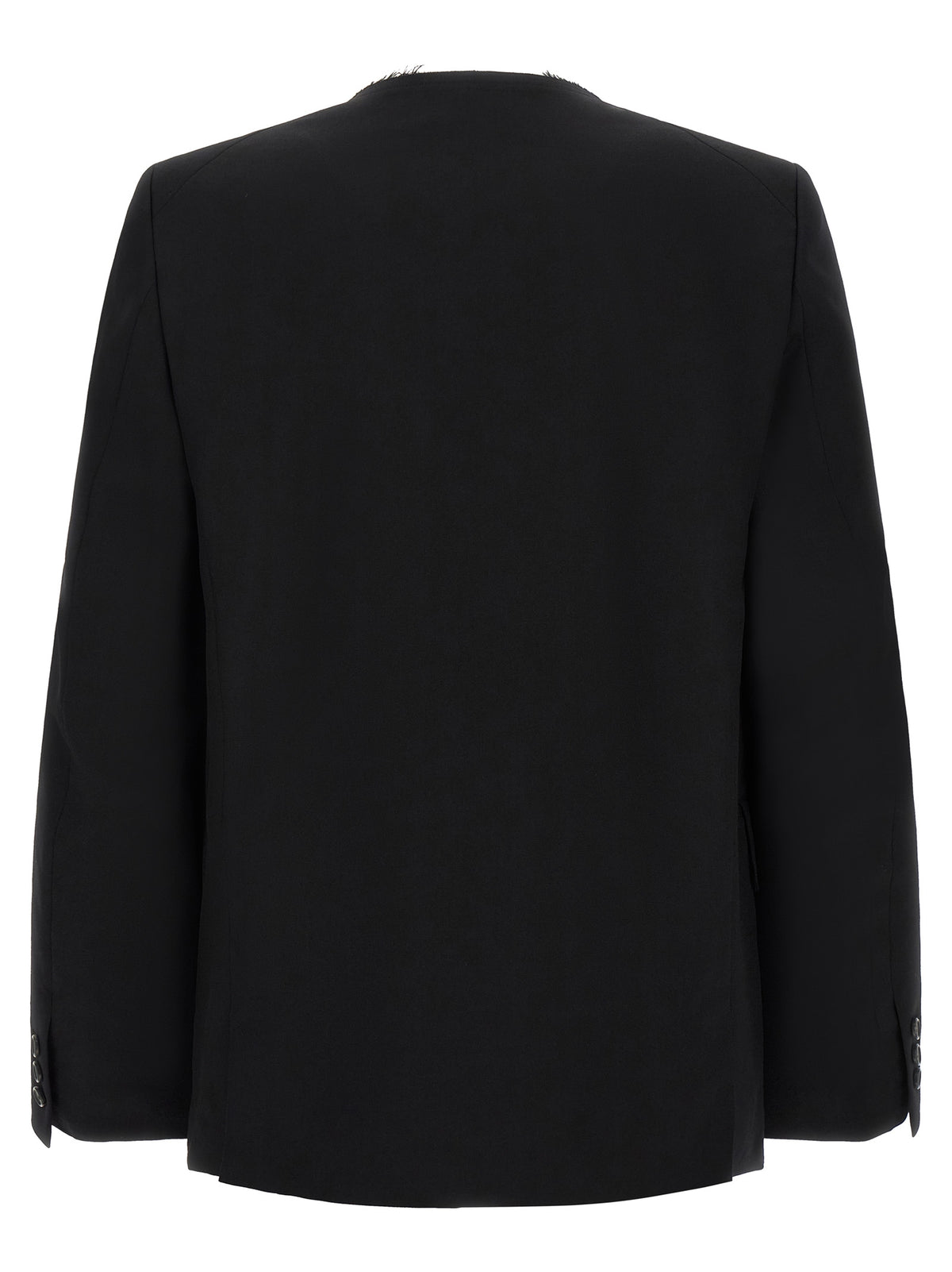 Comme Des Garcons Black Raw Cut Hem Blazer