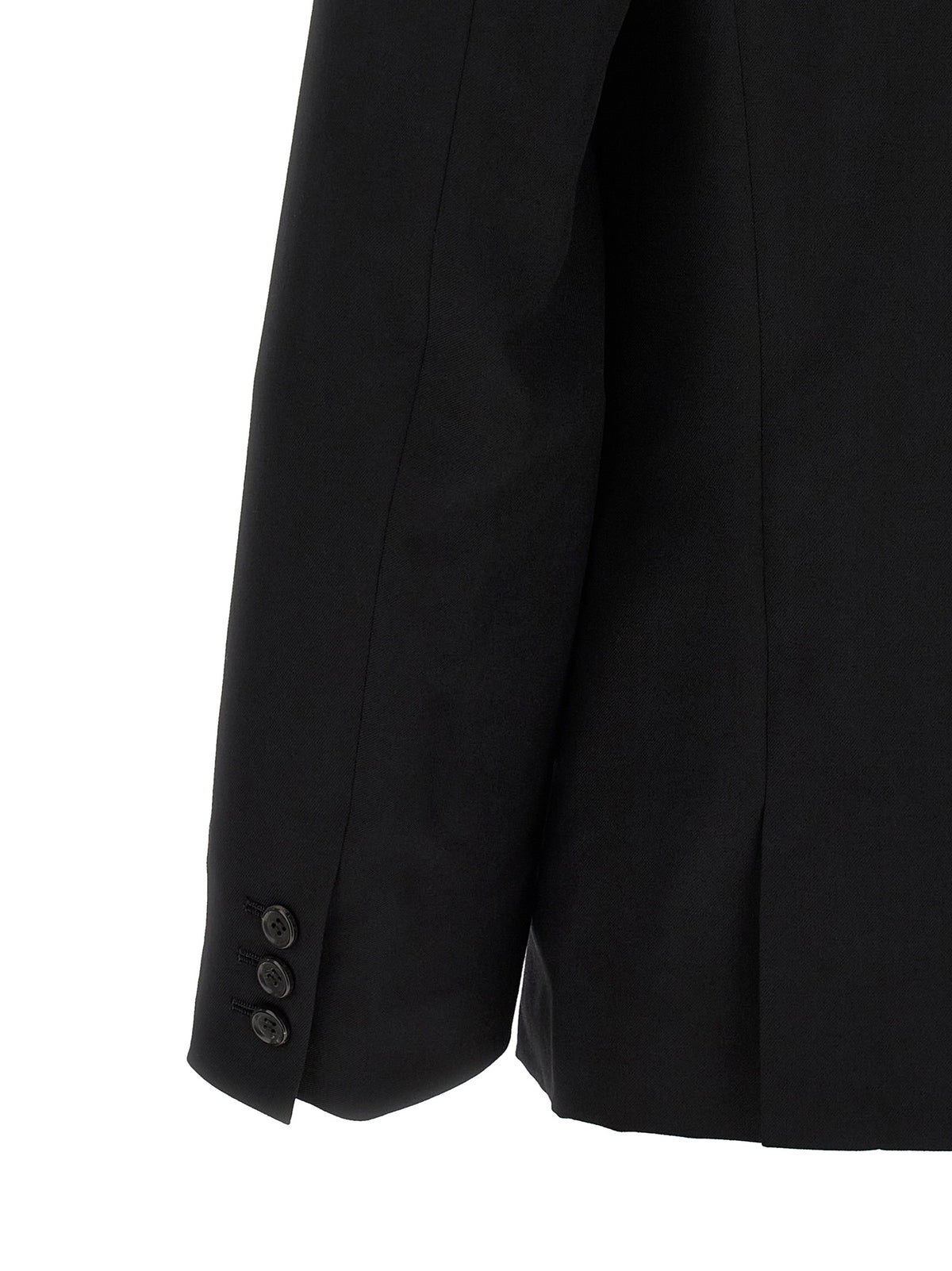 Comme Des Garcons Black Raw Cut Hem Blazer
