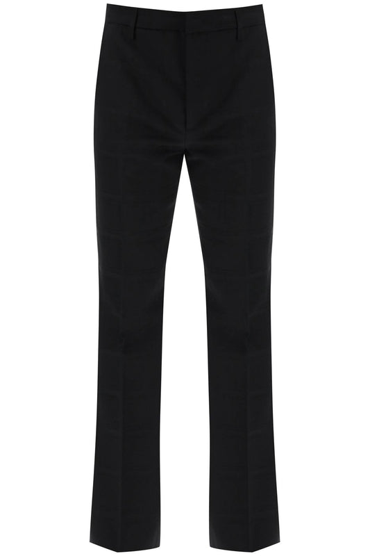 Etro Flared Pants In Virgin Wool Black