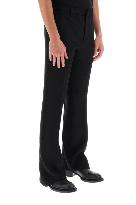 Etro Flared Pants In Virgin Wool Black