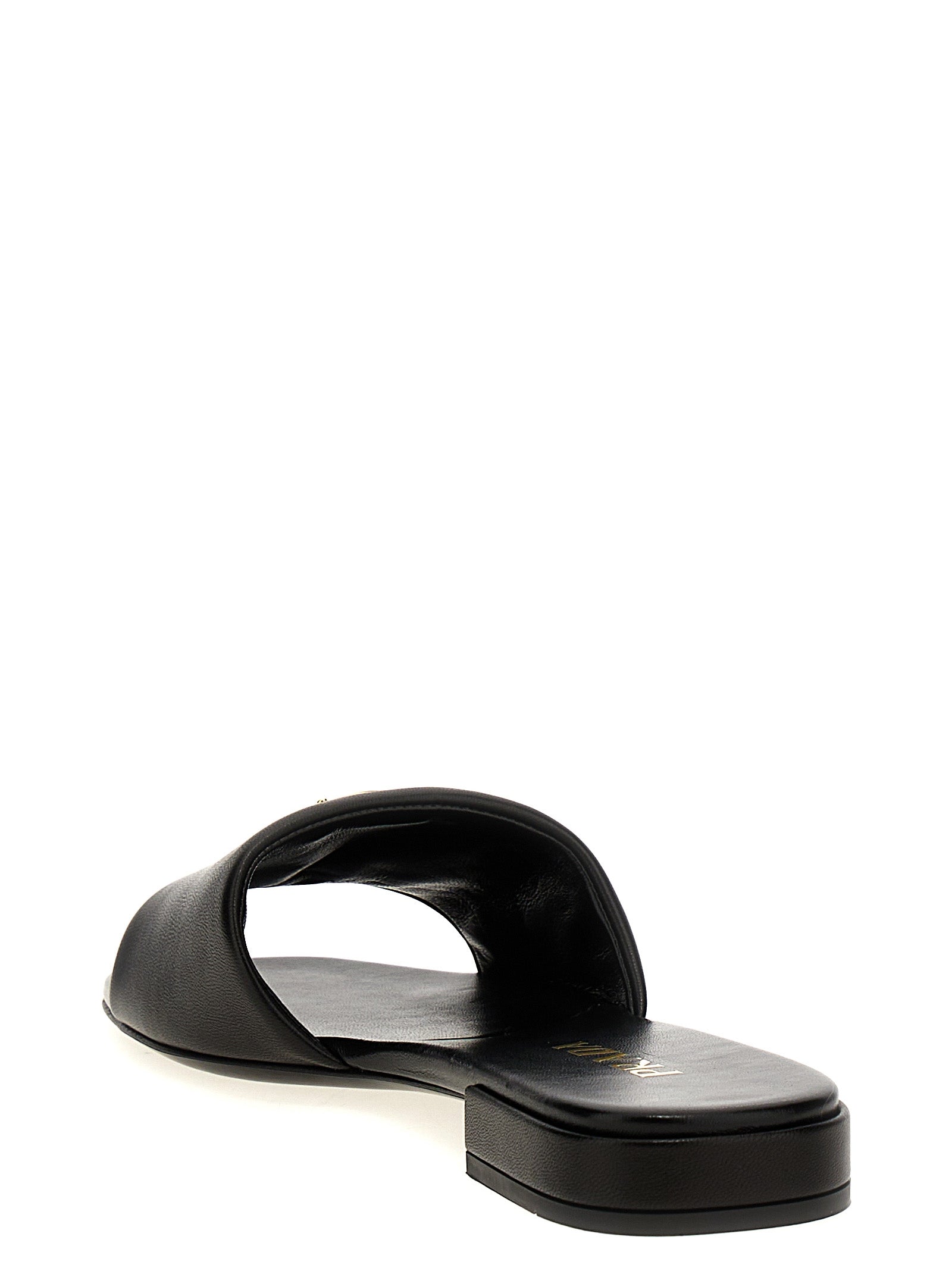 Prada Logo Leather Sandals