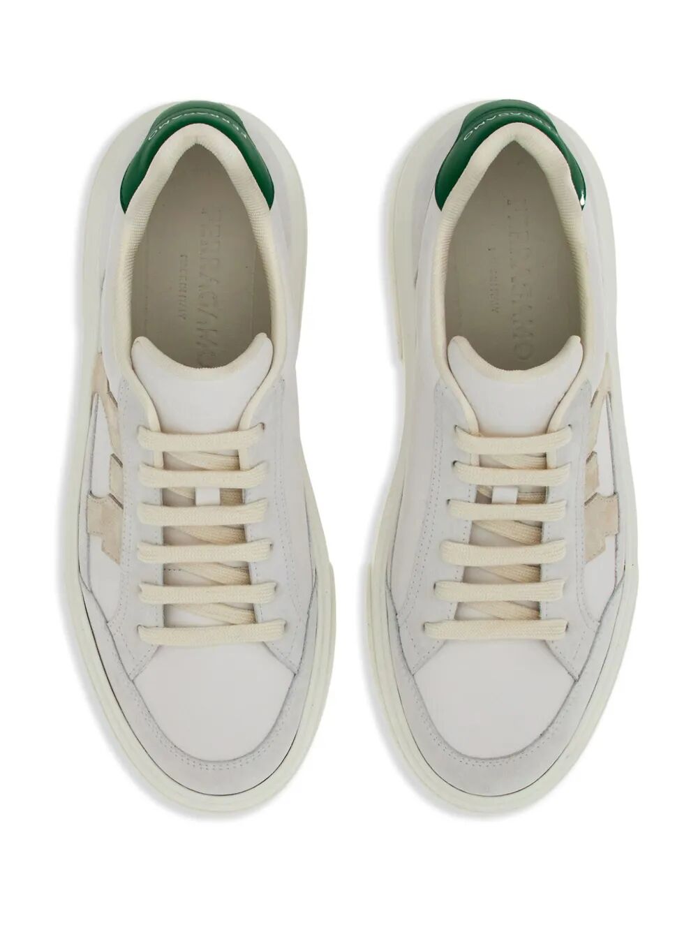 Ferragamo Cassina Leather Sneakers With Gancini Patch