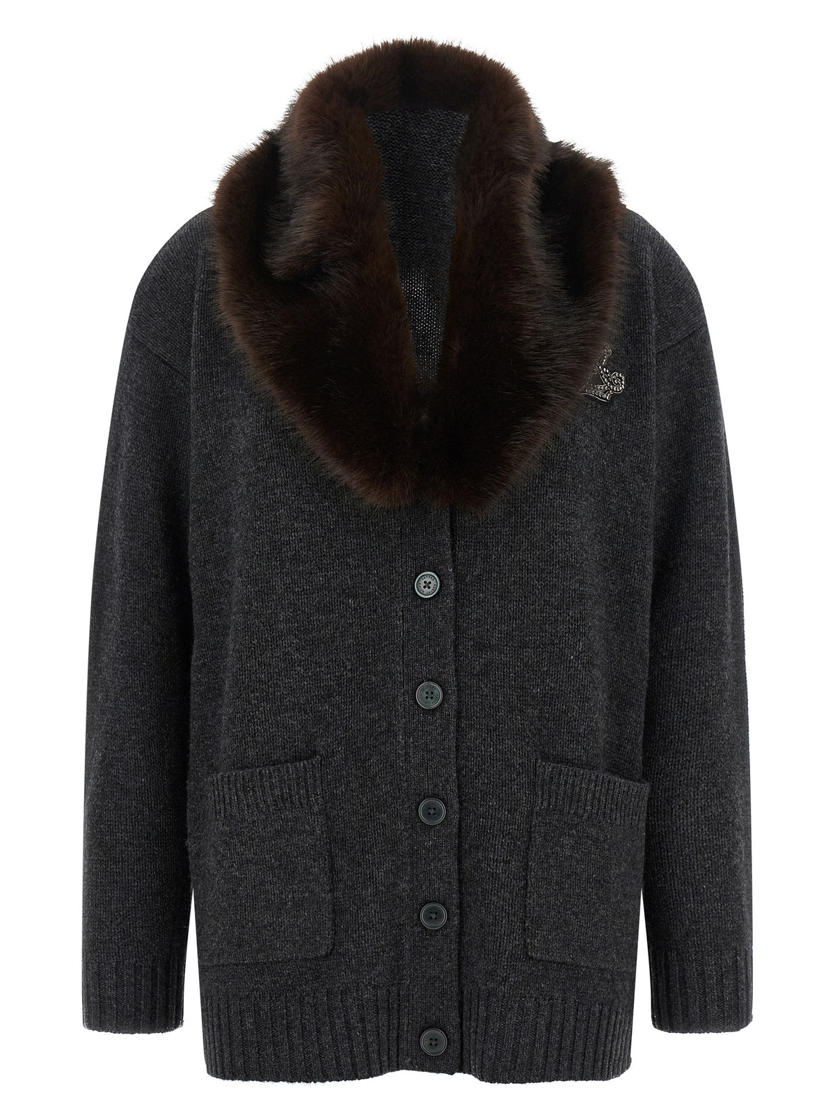 Lauren Ralph Lauren Fur Insert Cardigan