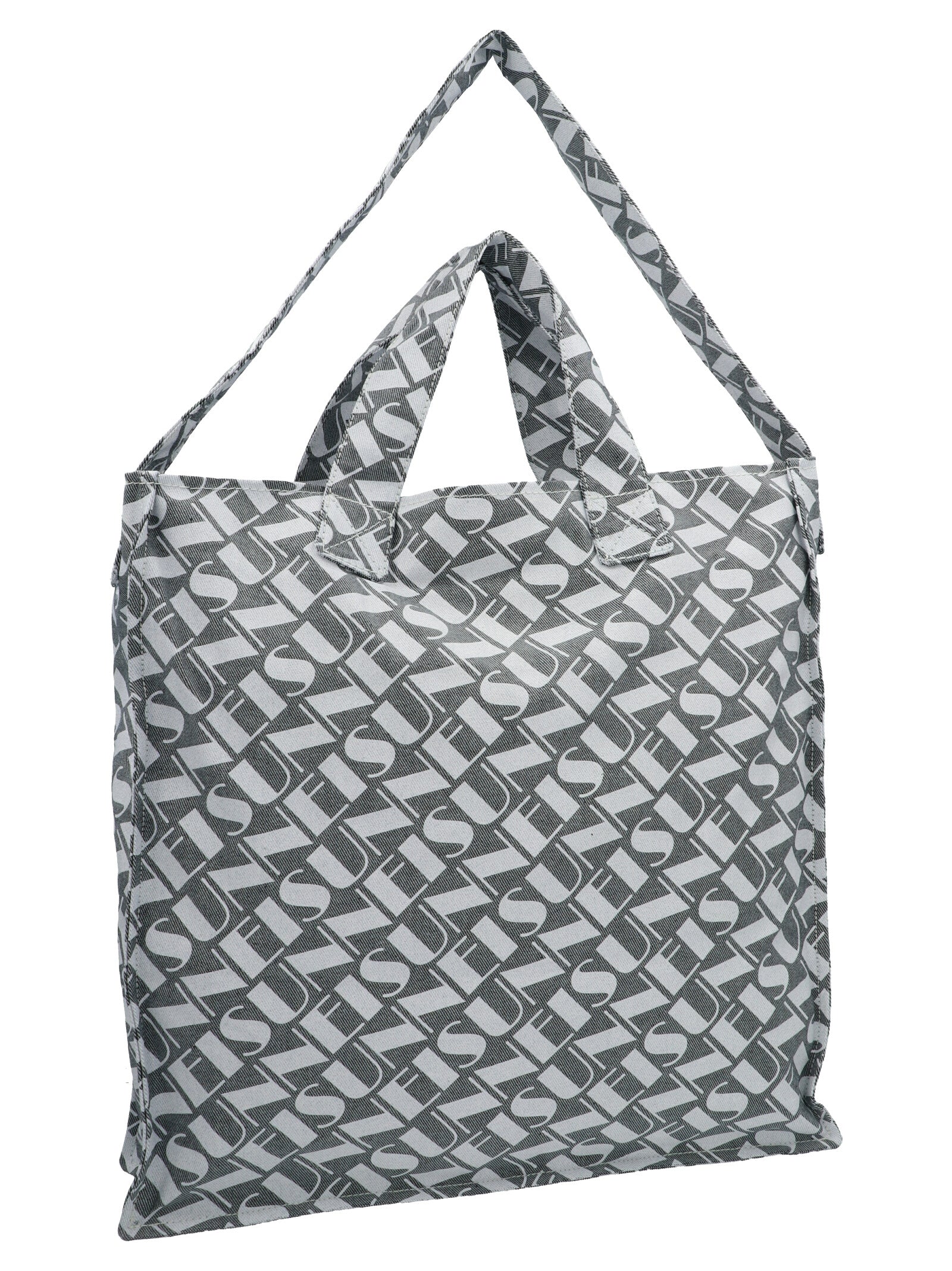 Sunnei Logo Print Denim Shopping Bag