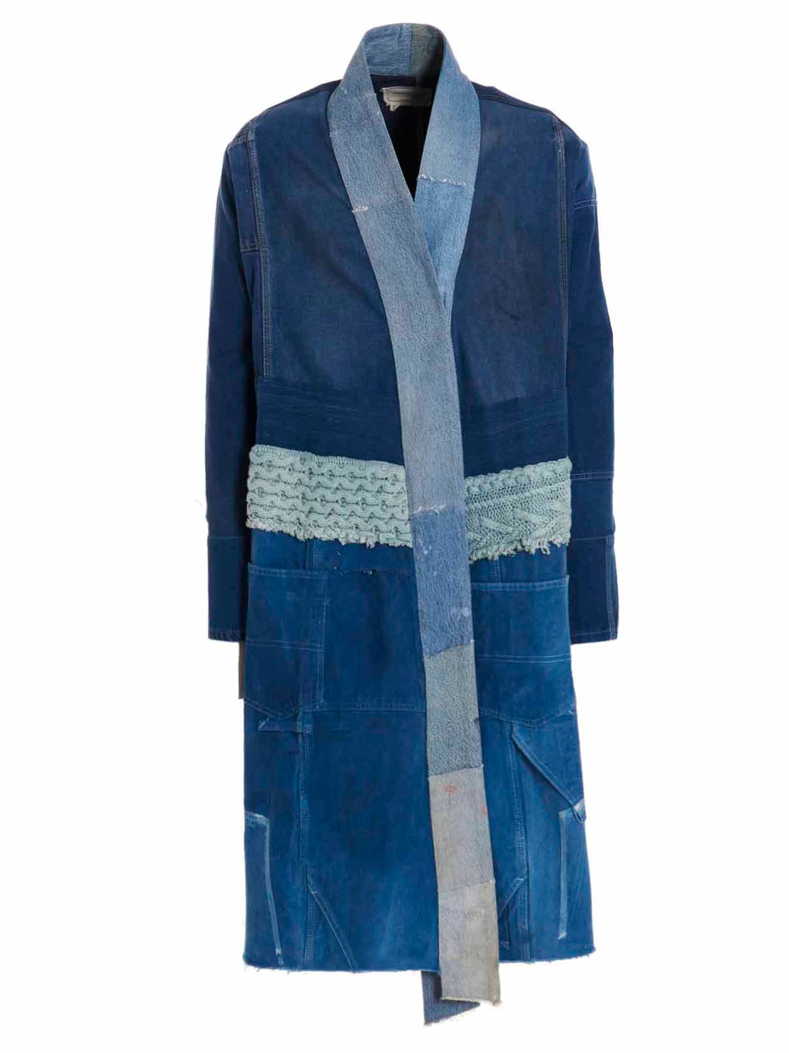 Greg Lauren 'Denim Mixed Long’ Coat