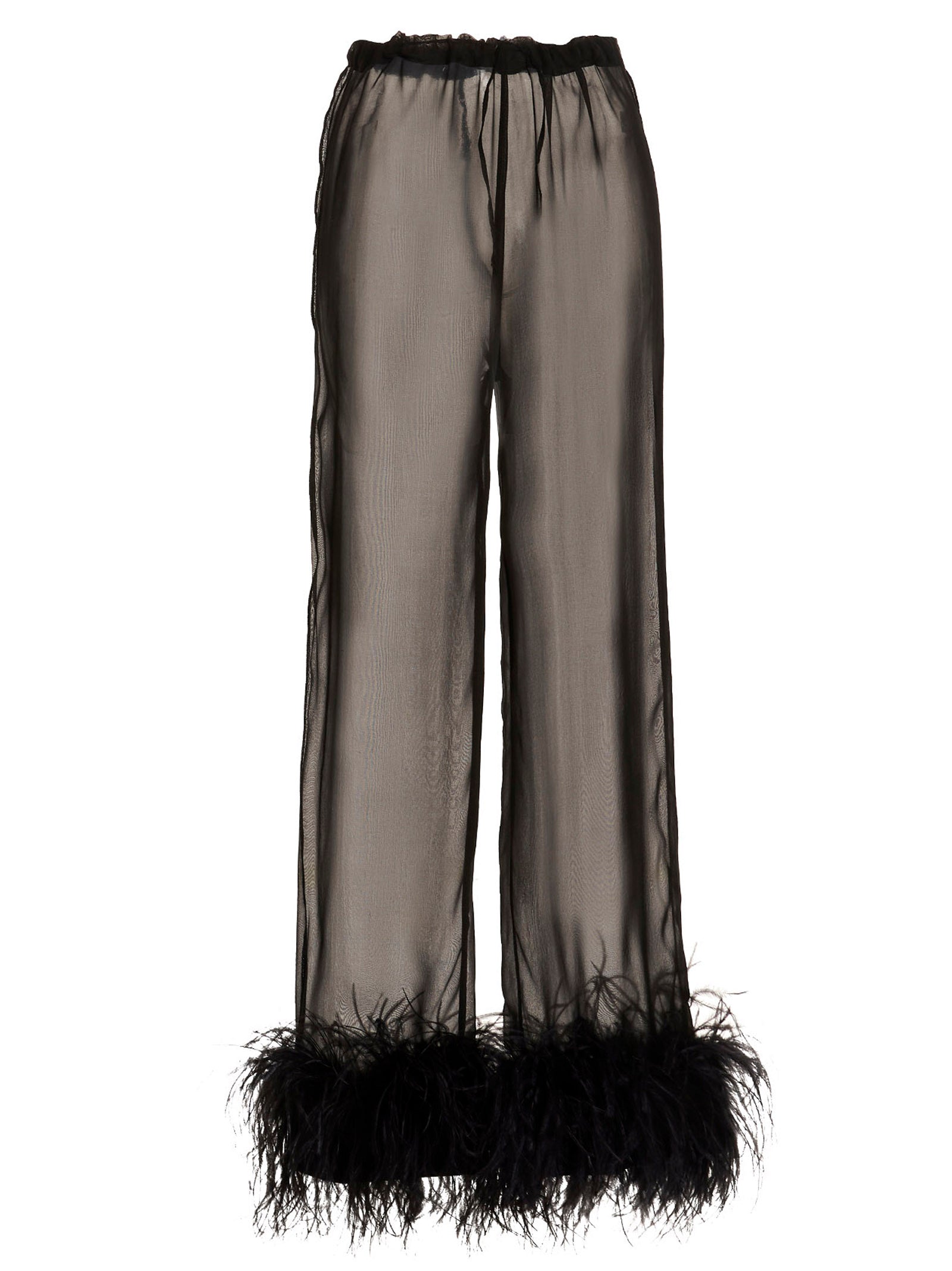 Osèree Feather Silk Pants