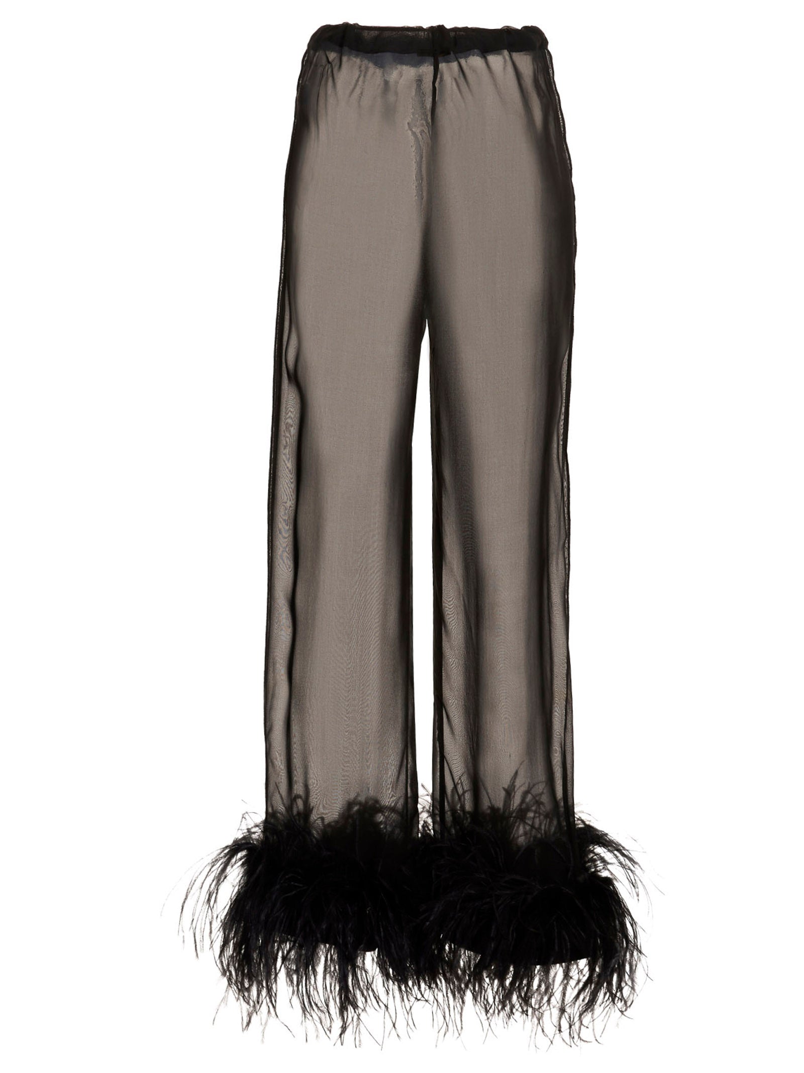 Osèree Feather Silk Pants