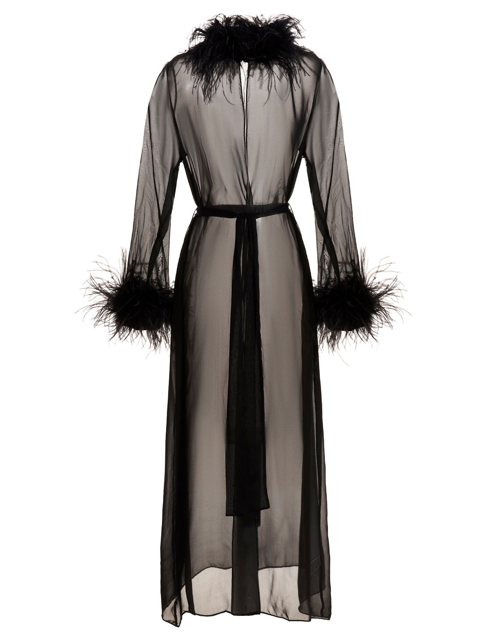 Osèree Feather Silk Dressing Gown