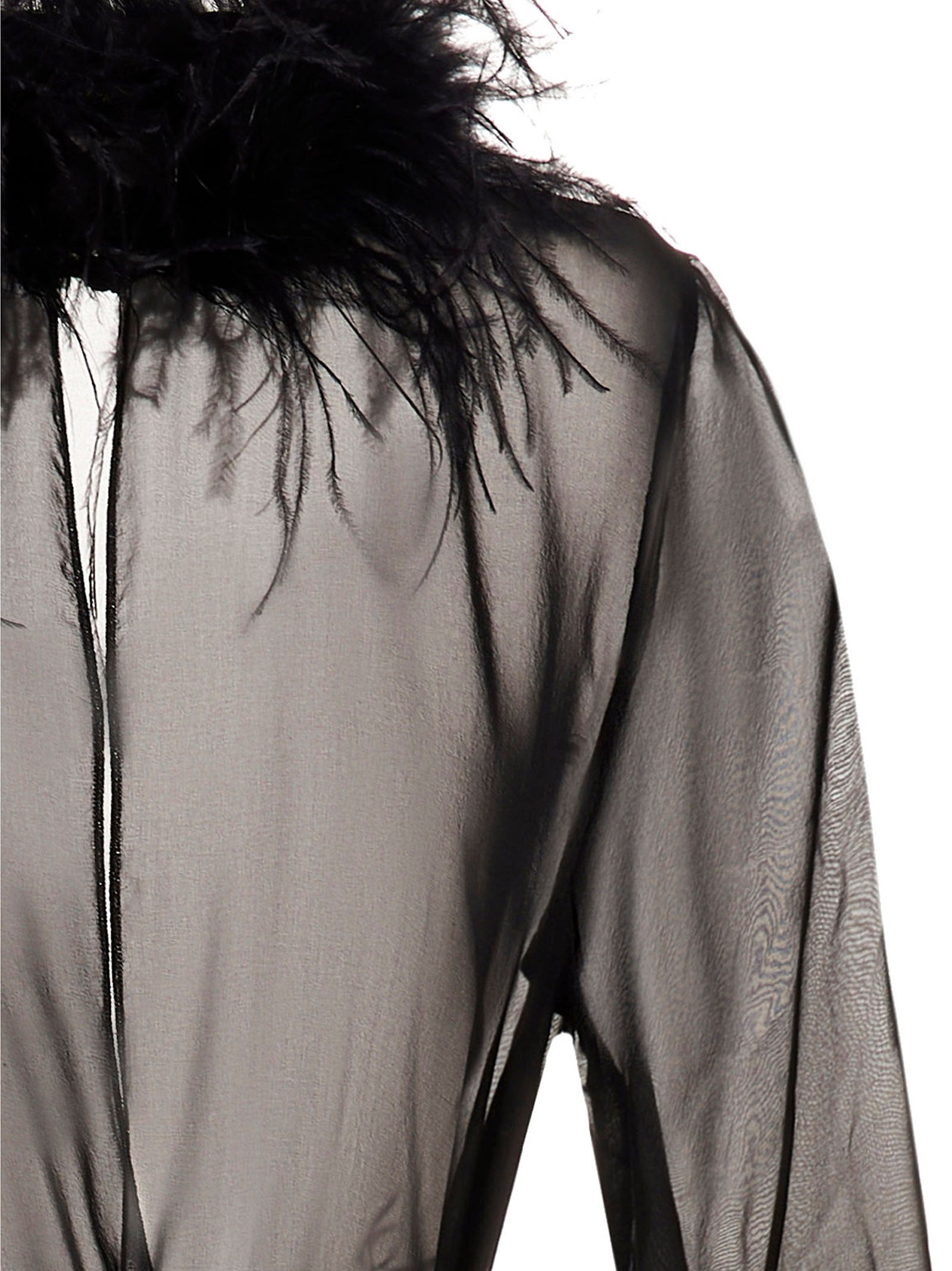 Osèree Feather Silk Dressing Gown