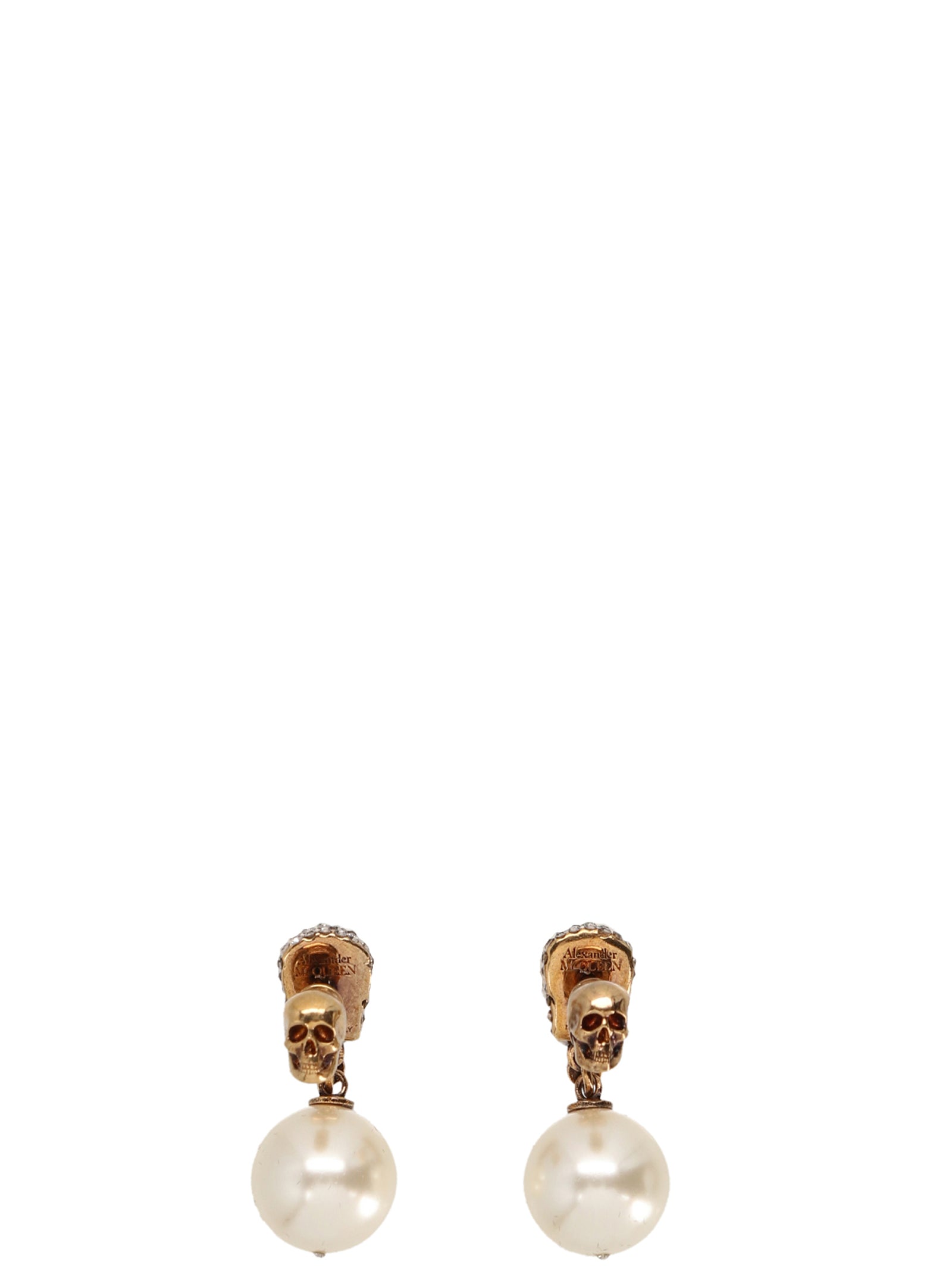 Alexander Mcqueen 'Pearl N Skull' Earrings