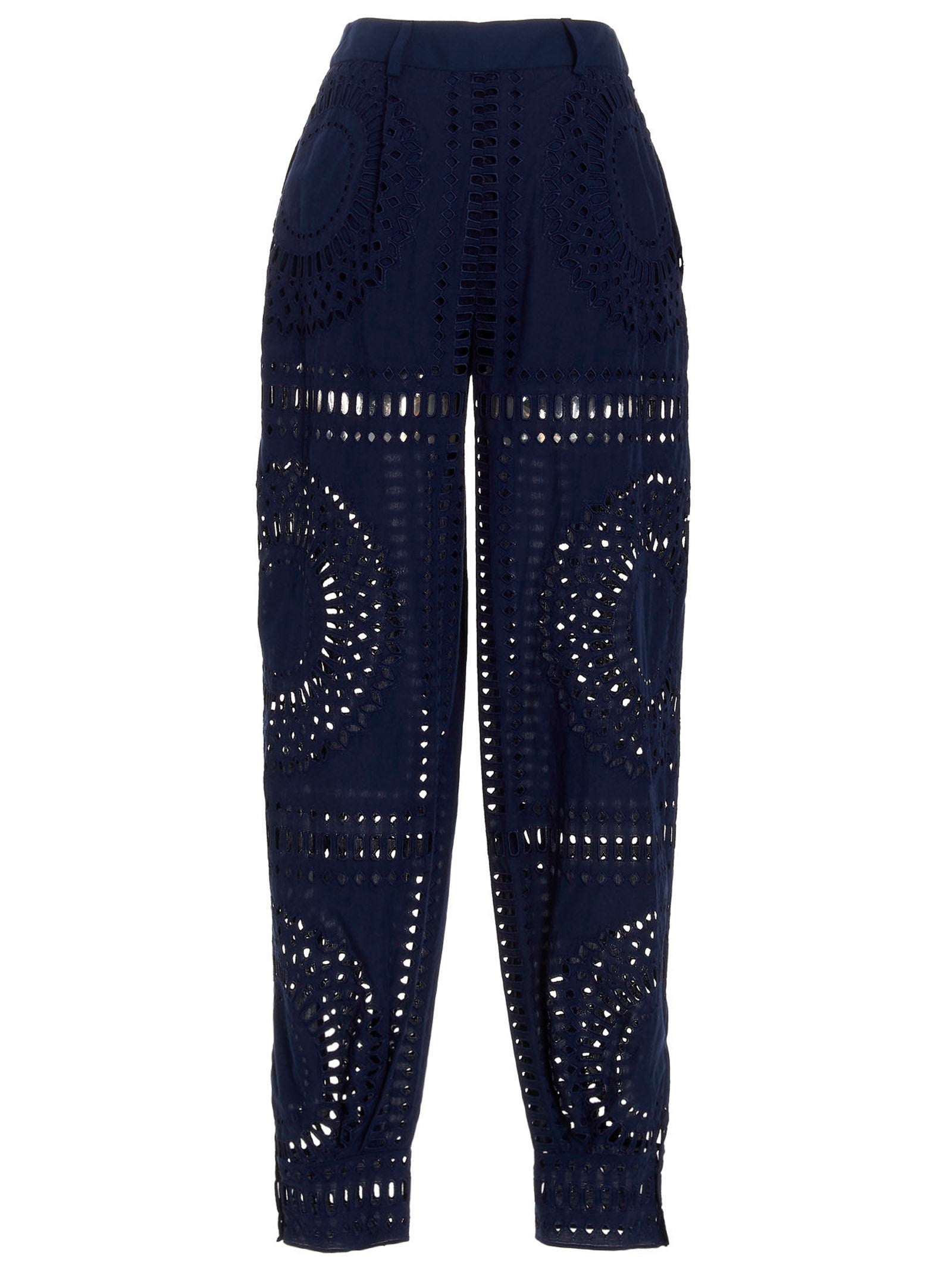 Alberta Ferretti Embroidered Cotton Pants