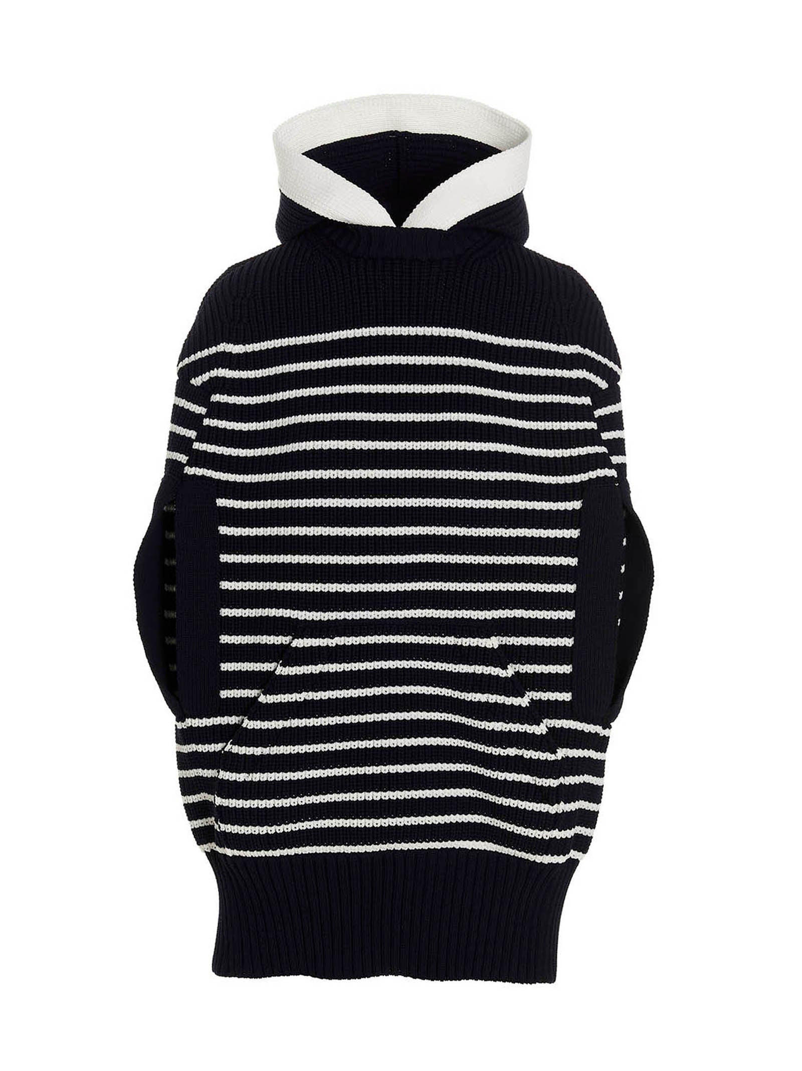 Sacai Striped Hooded Cape