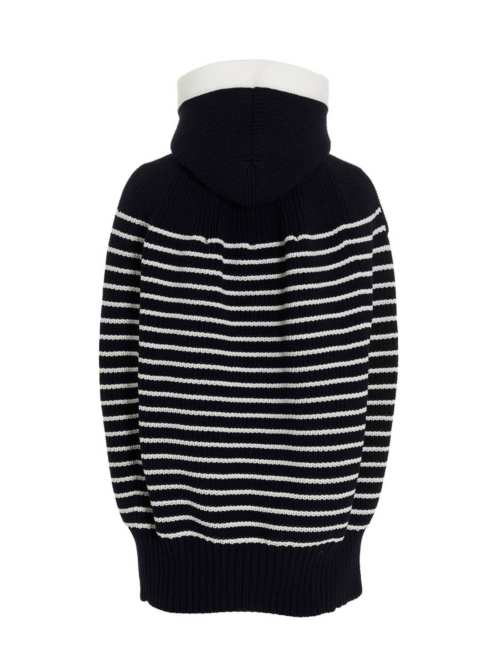 Sacai Striped Hooded Cape