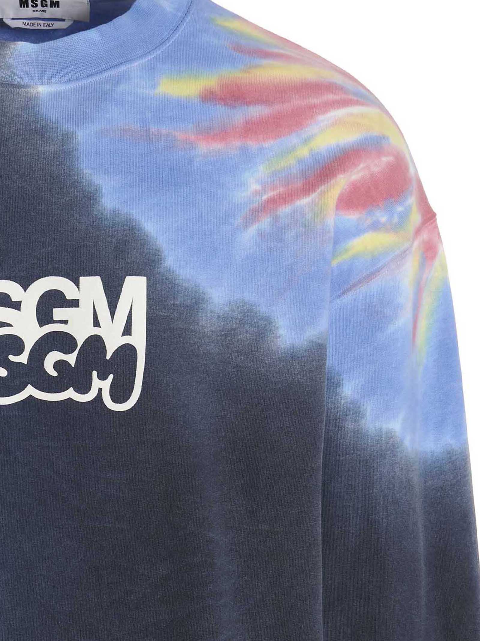 Msgm Logo Print Tie Dye Sweatshirt By Burro Studio